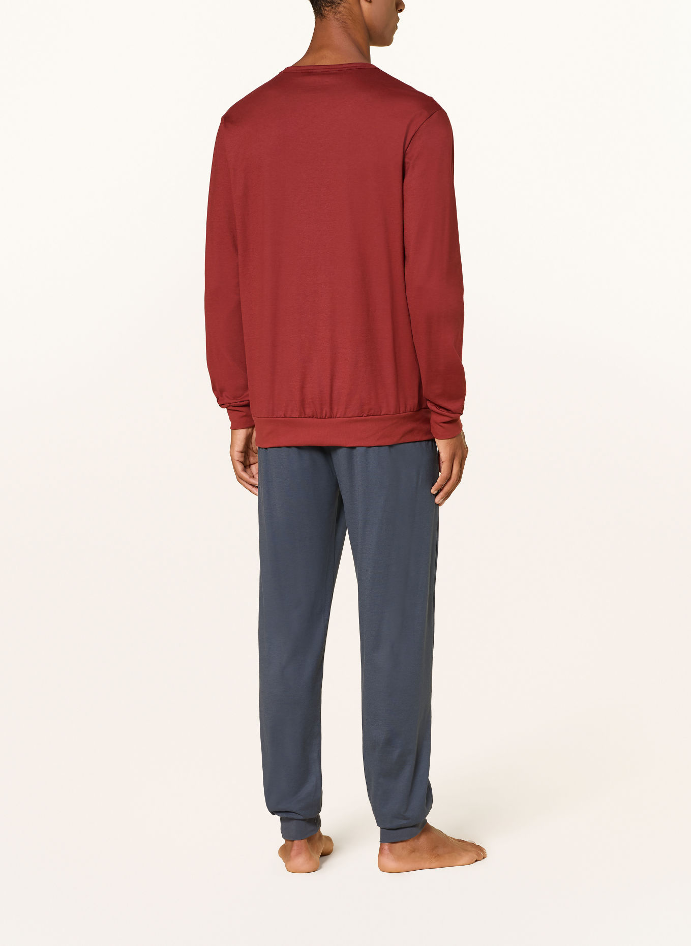 CALIDA RELAX ESSENTIALS Pajamas: DARK RED / DARK GRAY