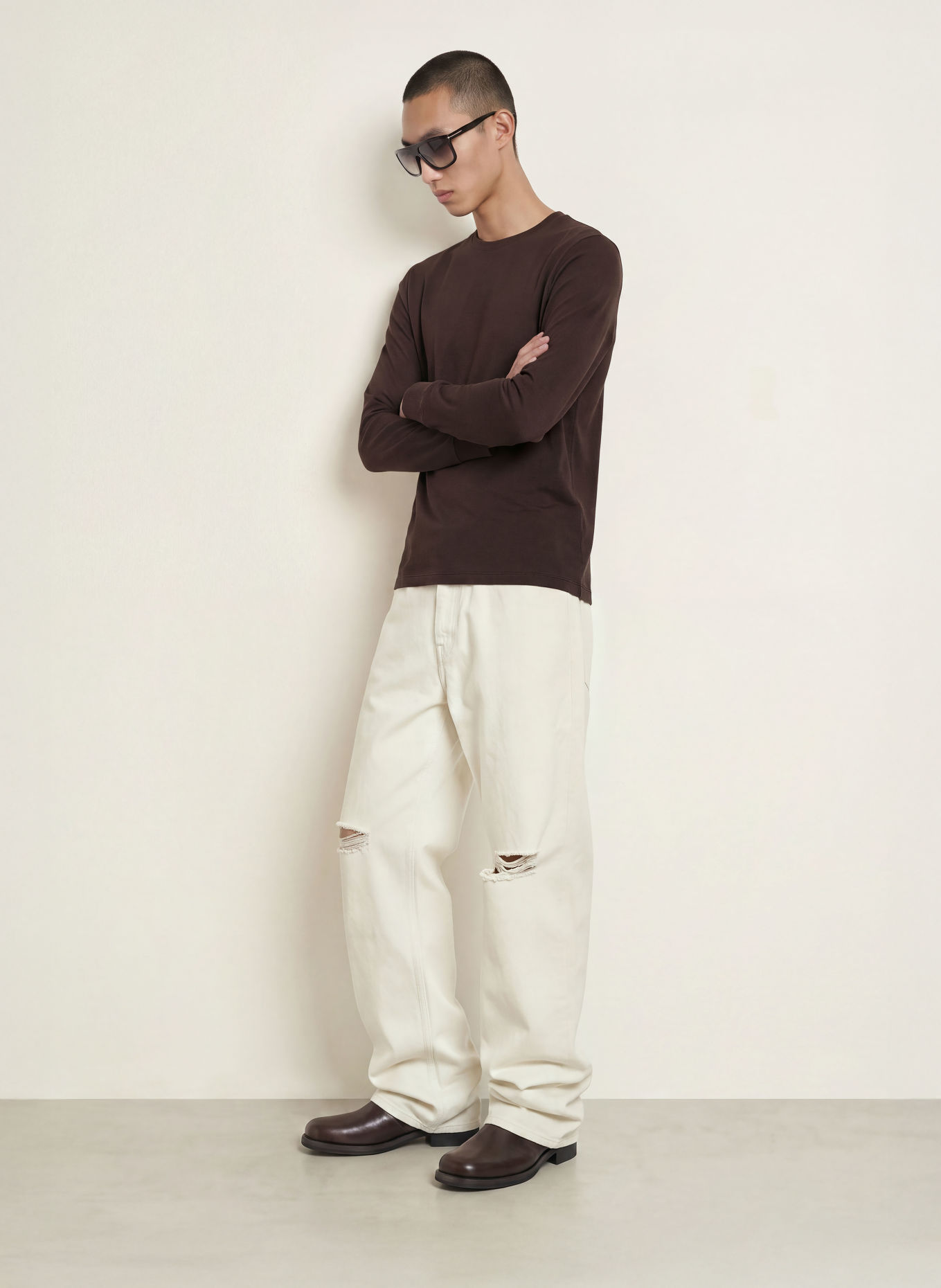 FRAME Longsleeve DUO FOLD: DUNKELBRAUN