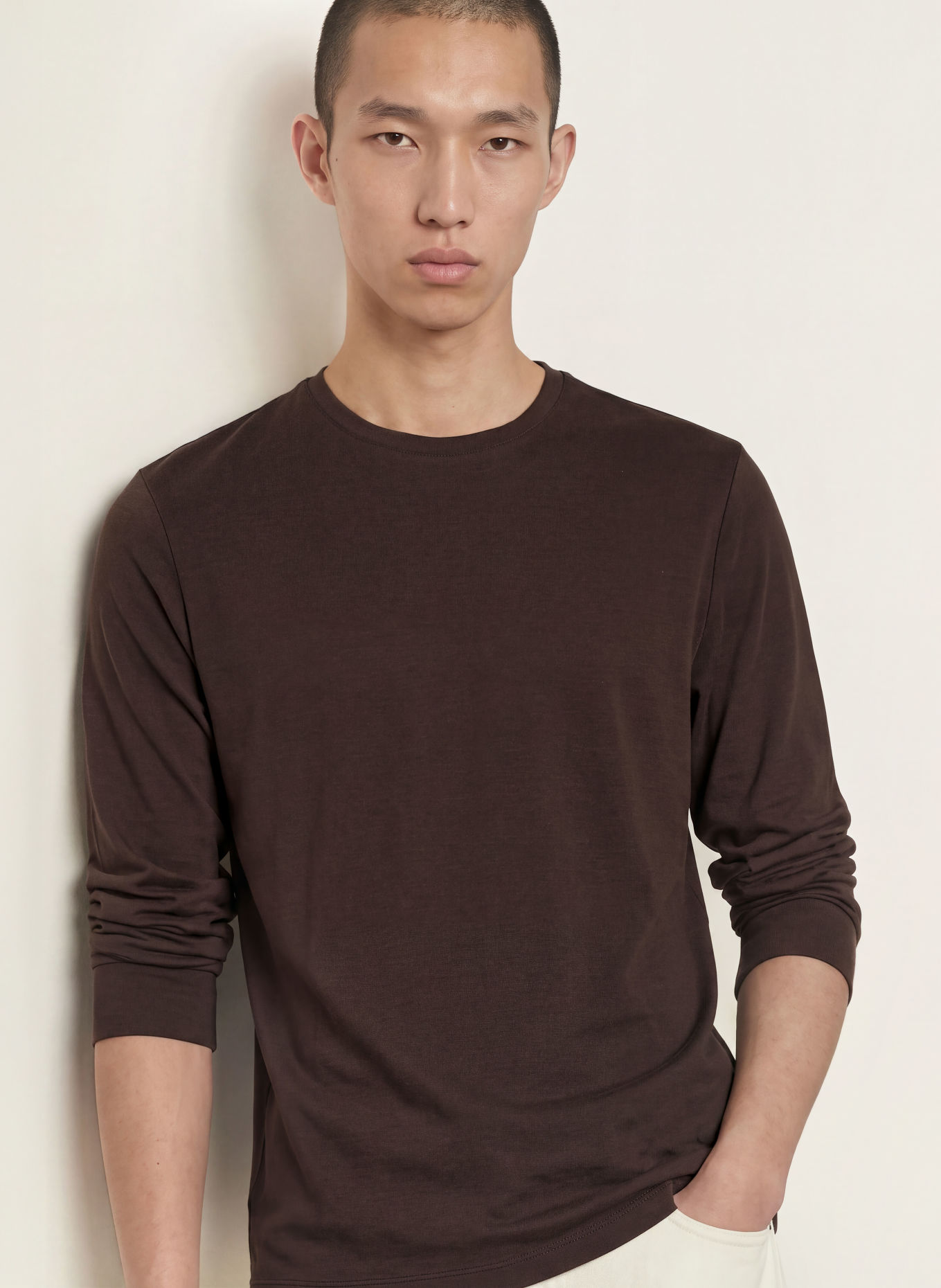 FRAME Longsleeve DUO FOLD: DUNKELBRAUN