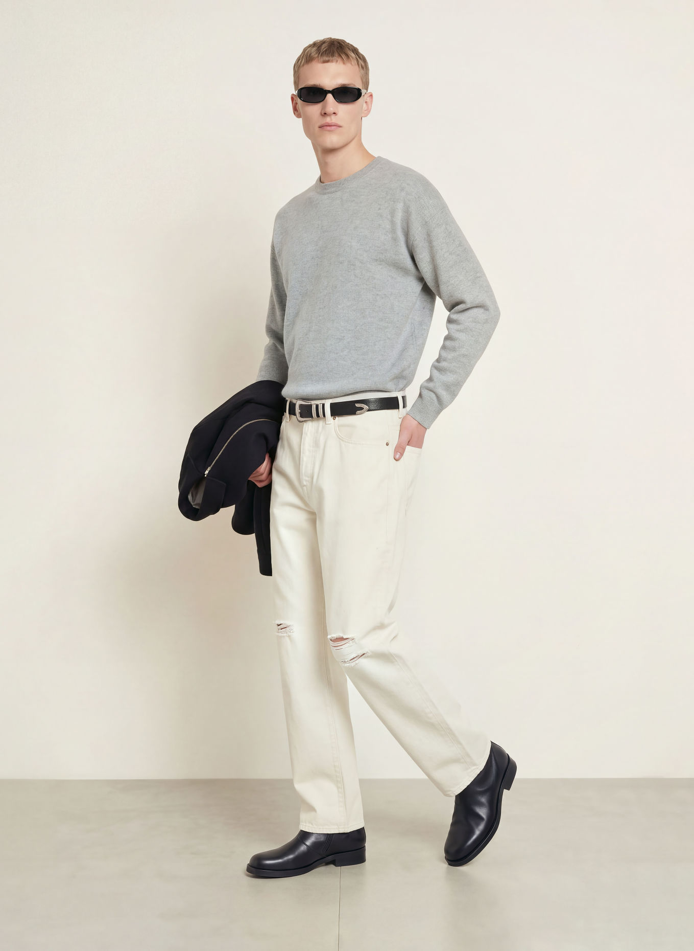 FRAME Cashmere-Pullover: GRAU