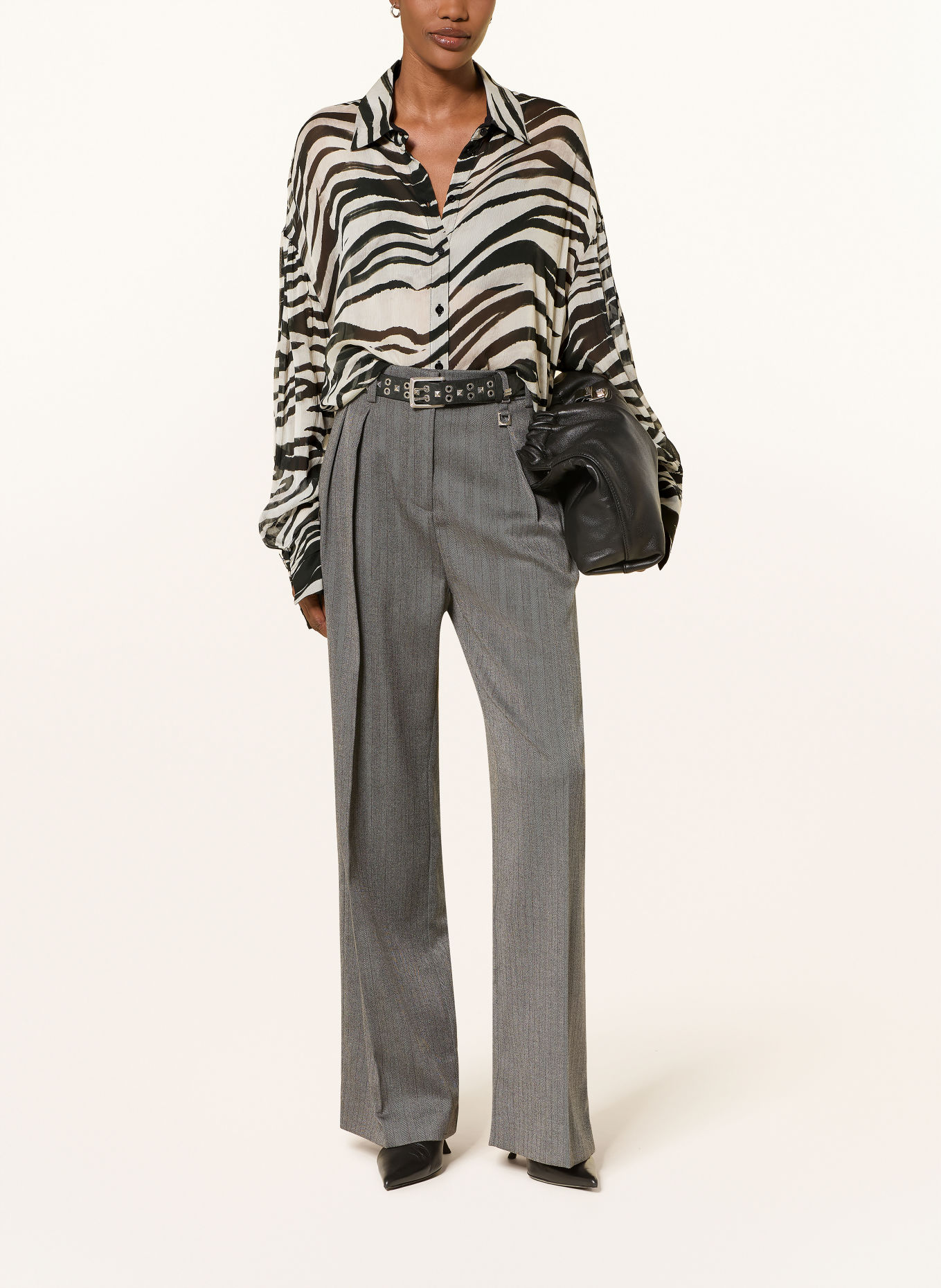 PATRIZIA PEPE Shirt blouse: BLACK / ECRU