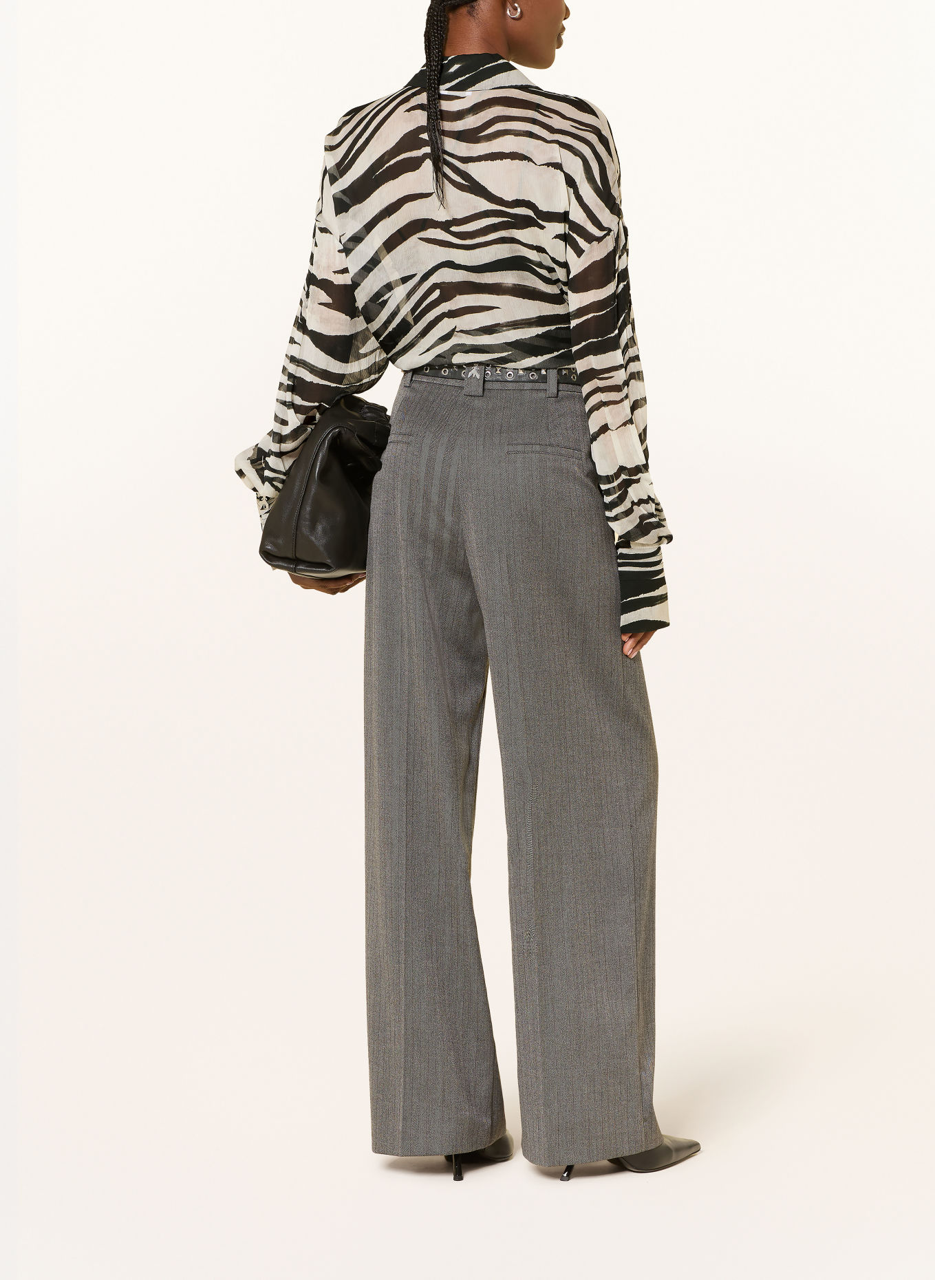 PATRIZIA PEPE Shirt blouse: BLACK / ECRU