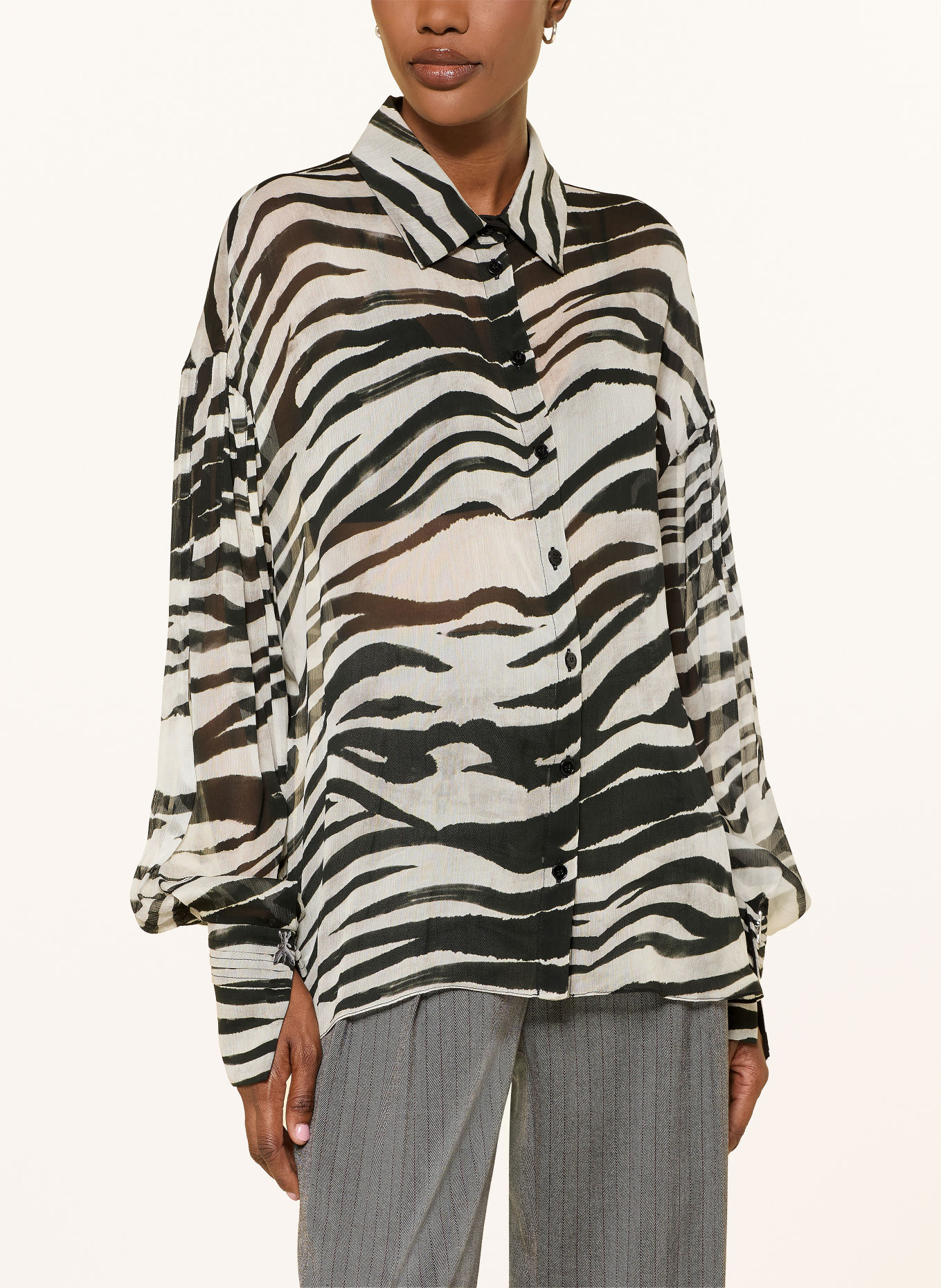 PATRIZIA PEPE Shirt blouse: BLACK / ECRU