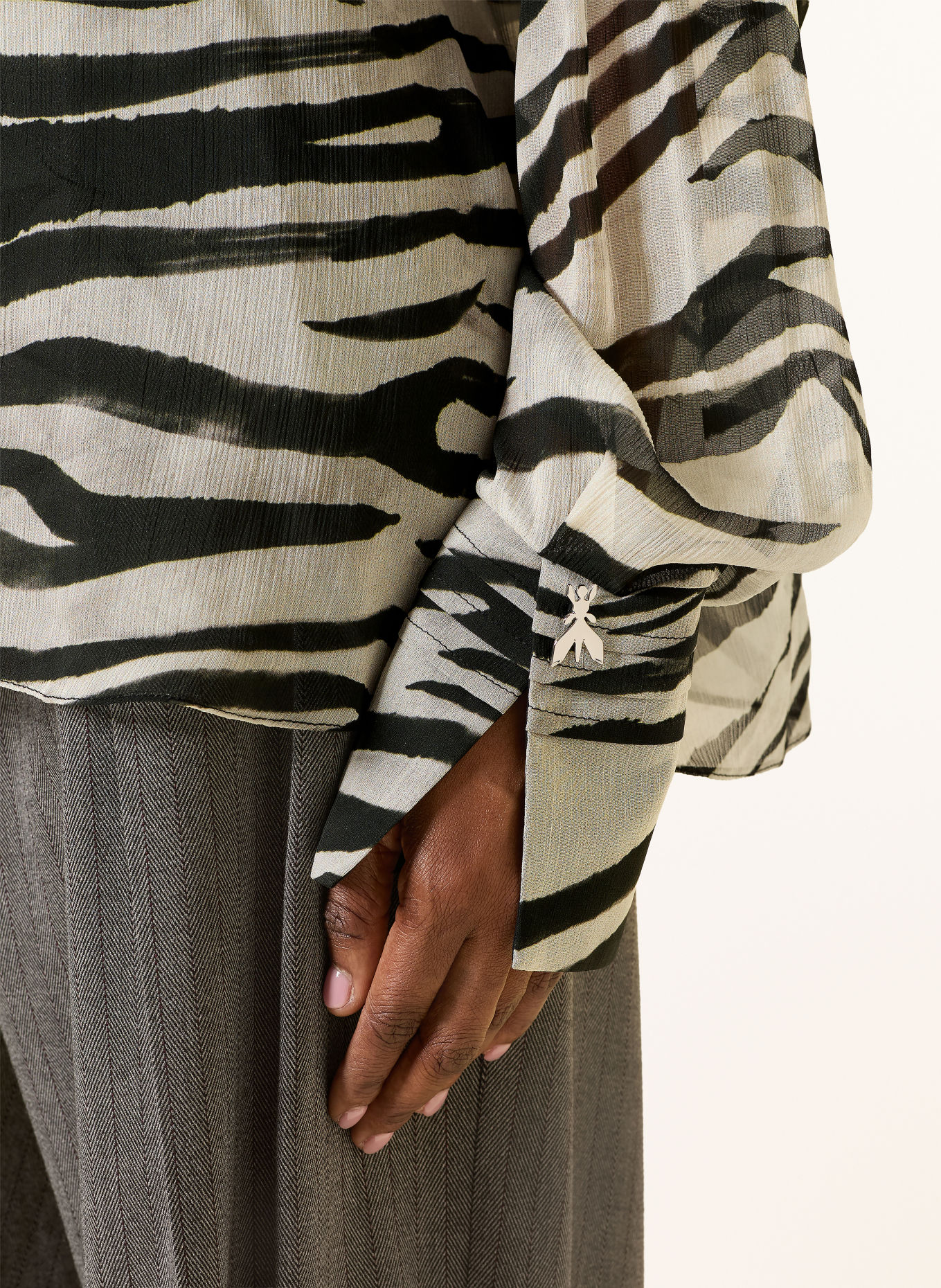 PATRIZIA PEPE Shirt blouse: BLACK / ECRU