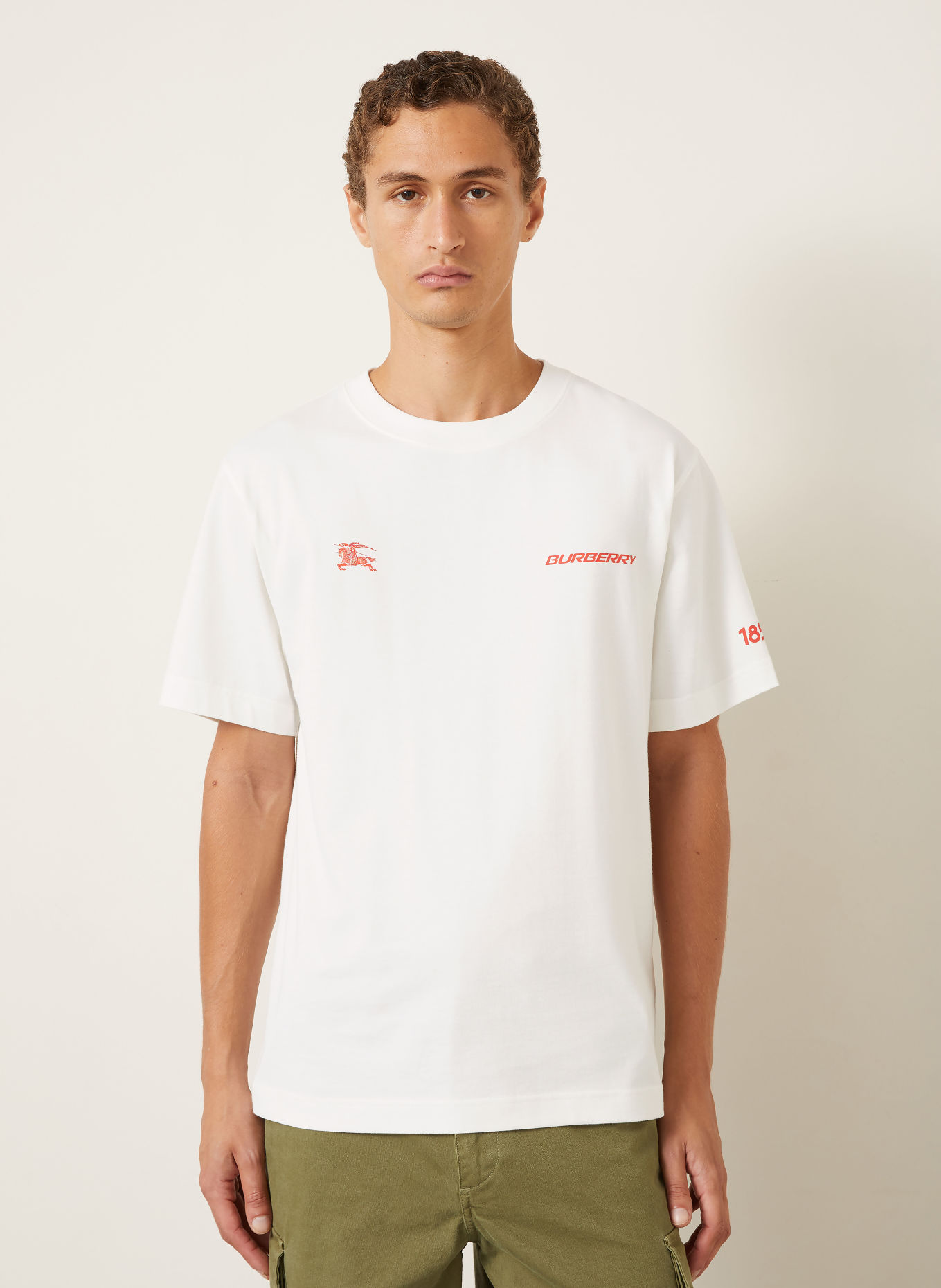BURBERRY RYAN LANDMAP T-shirt: WHITE / RED / LIGHT BLUE