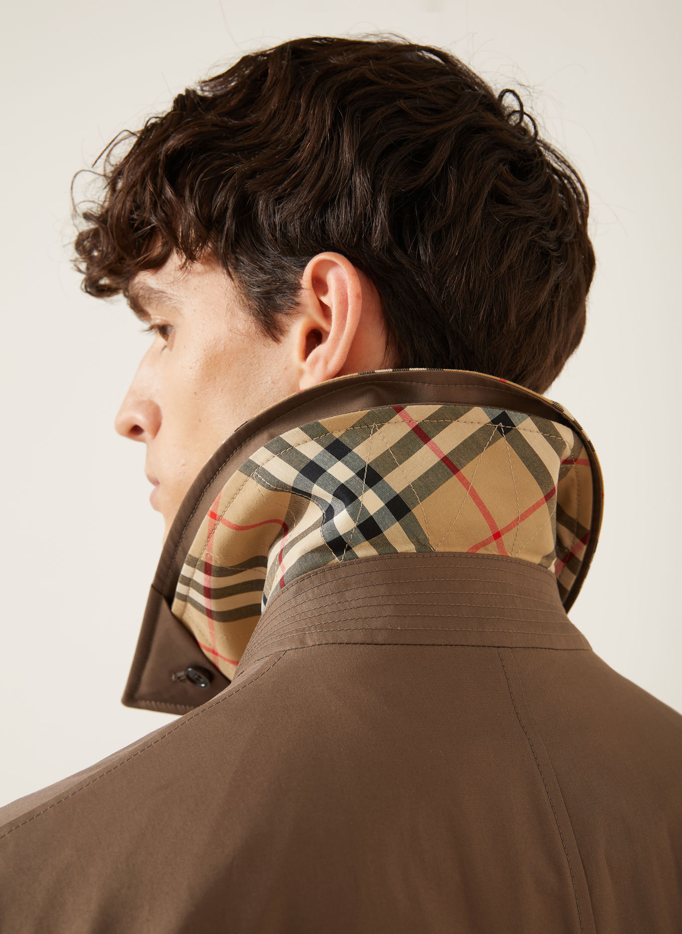 BURBERRY Mantel TOTTENHAM mit abnehmbarem Kragen: BRAUN / HELLBRAUN / ROT