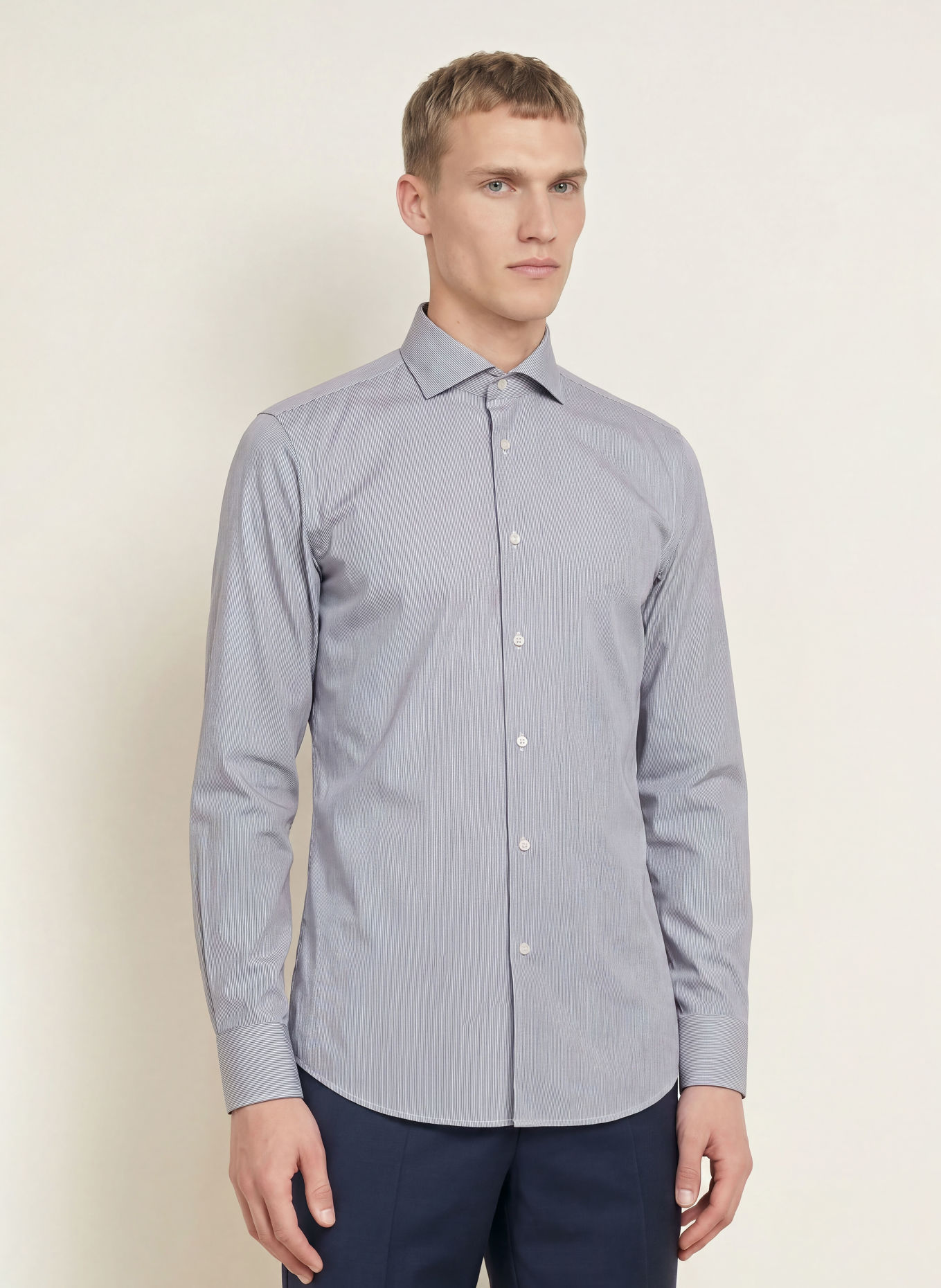 BOSS Koszula HANK Slim Fit: CZARNY / BIAŁY