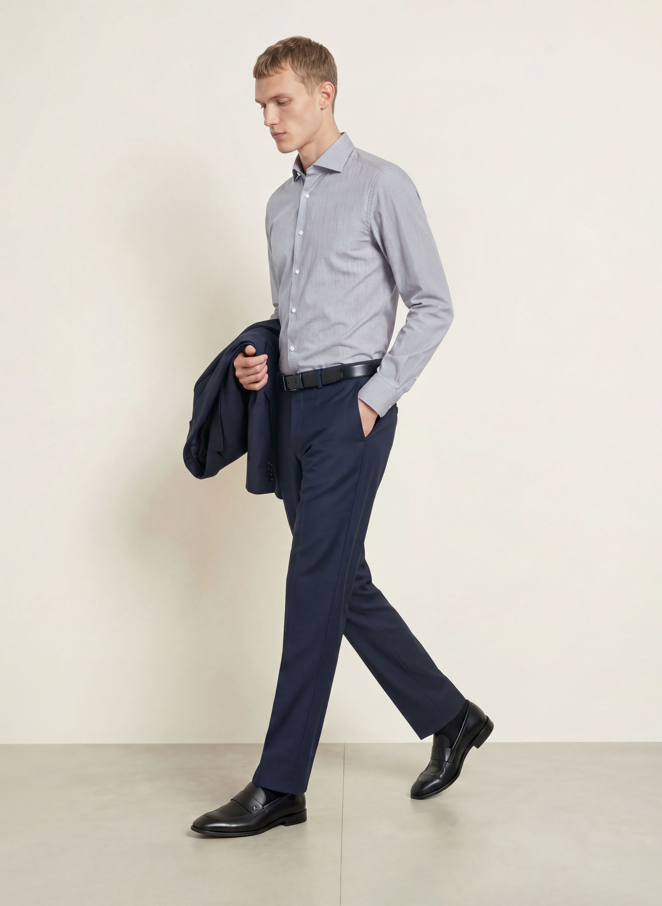 BOSS Koszula HANK Slim Fit: CZARNY / BIAŁY