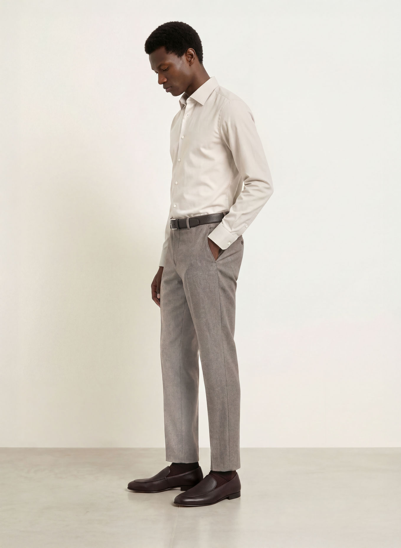 BOSS Hemd HANK Slim Fit: CREME / TAUPE