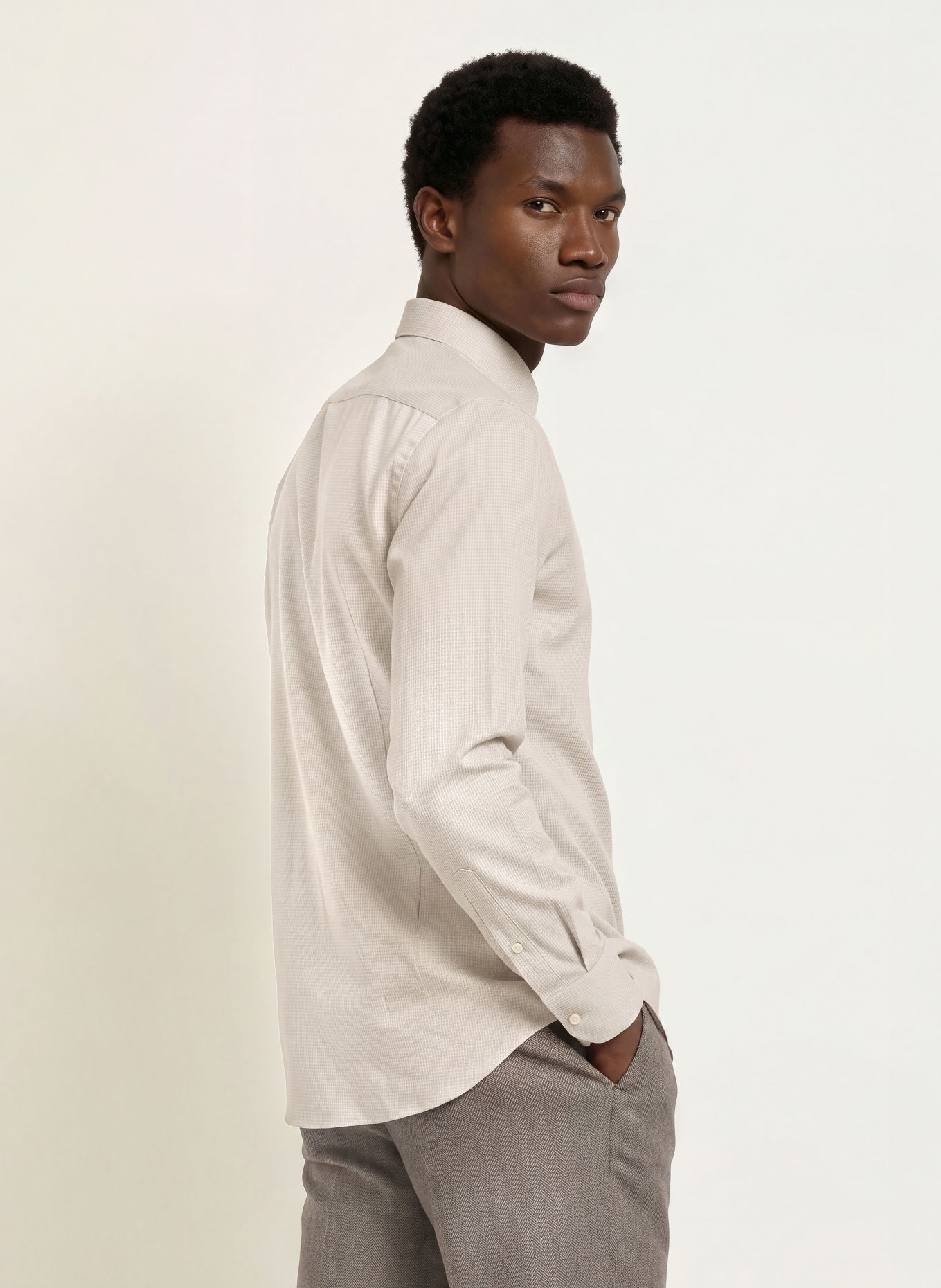 BOSS Hemd HANK Slim Fit: CREME / TAUPE