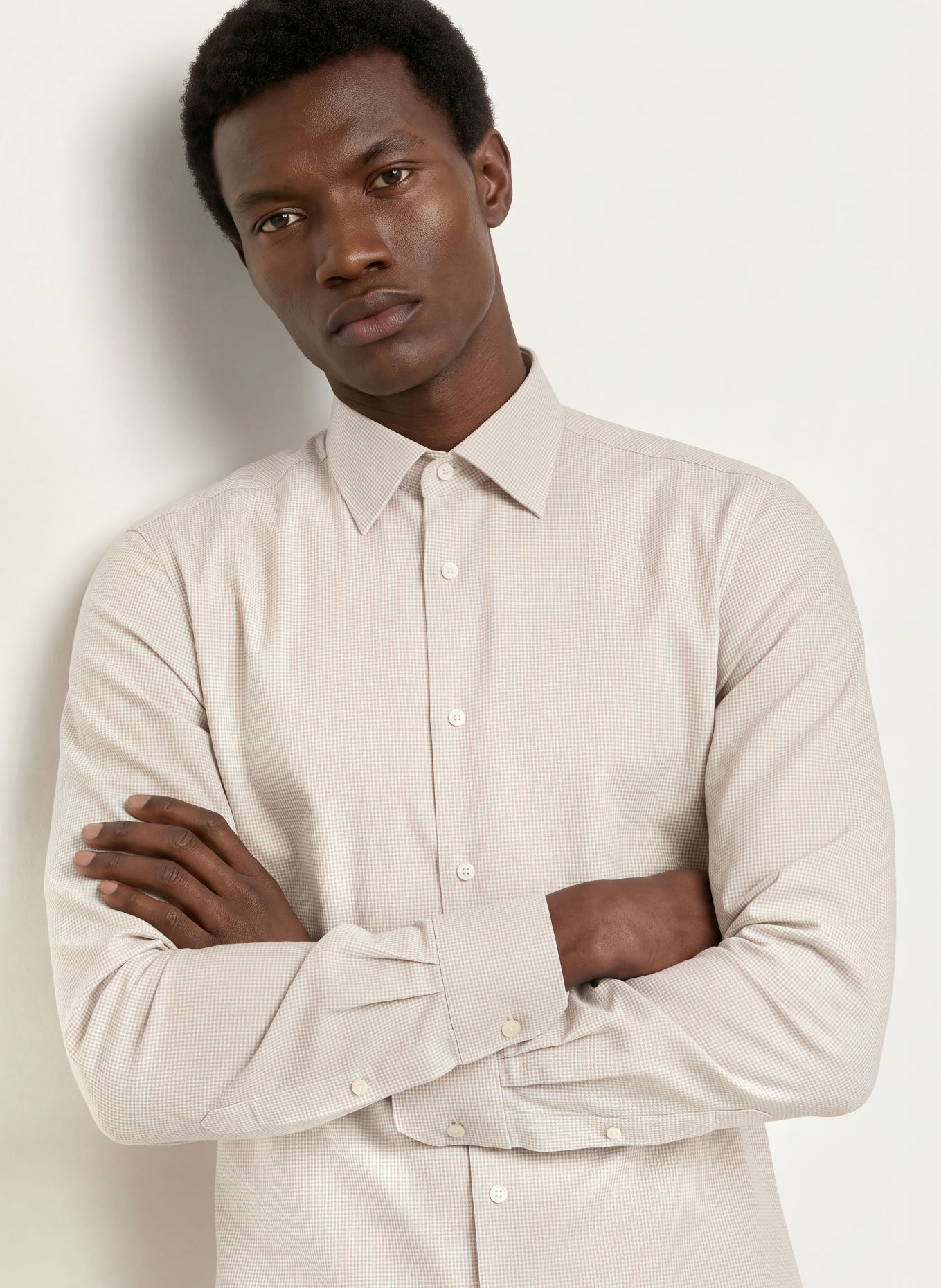 BOSS Hemd HANK Slim Fit: CREME / TAUPE