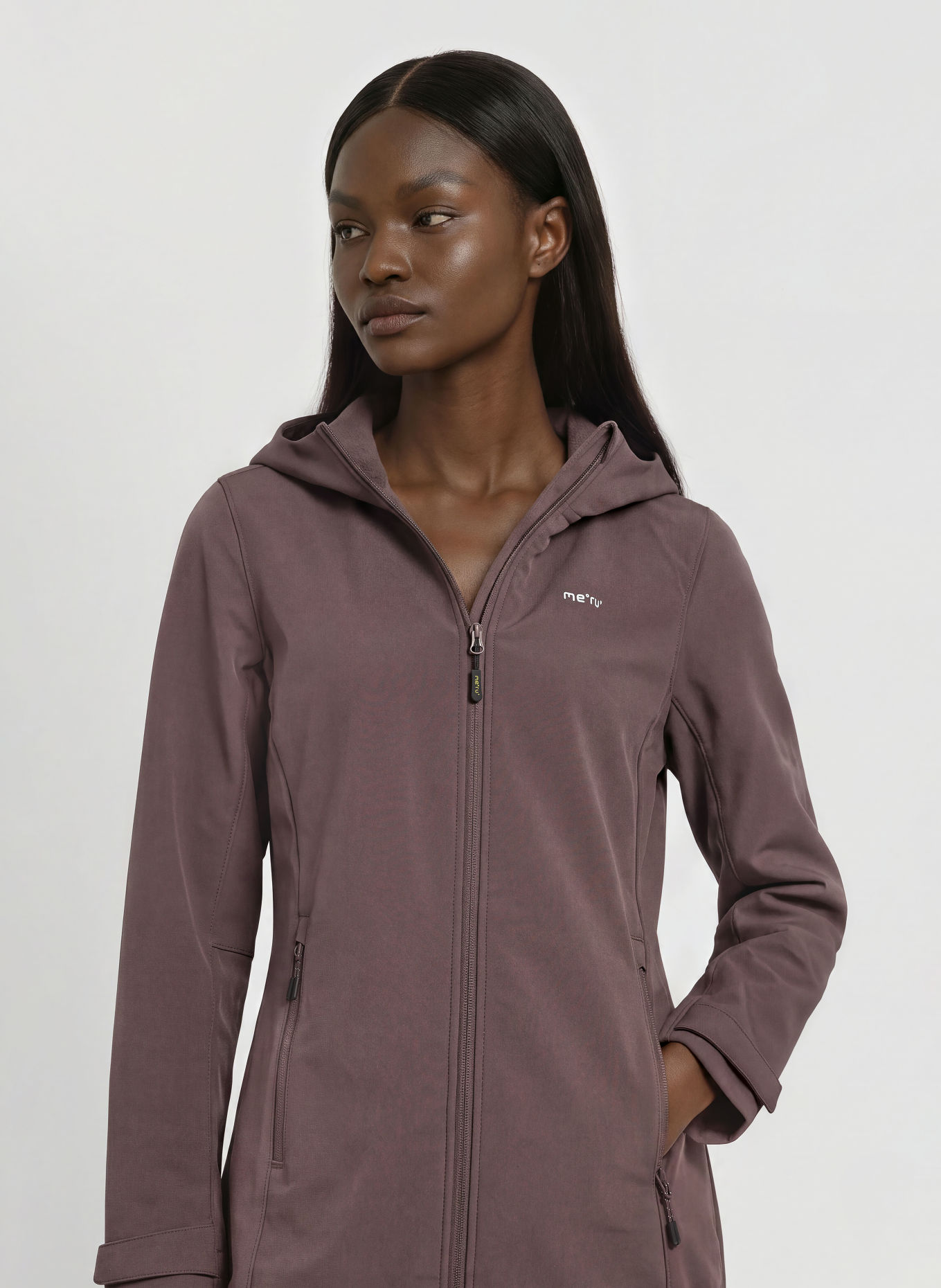 me°ru' Softshell-Mantel BORDEAUX: DUNKELBRAUN
