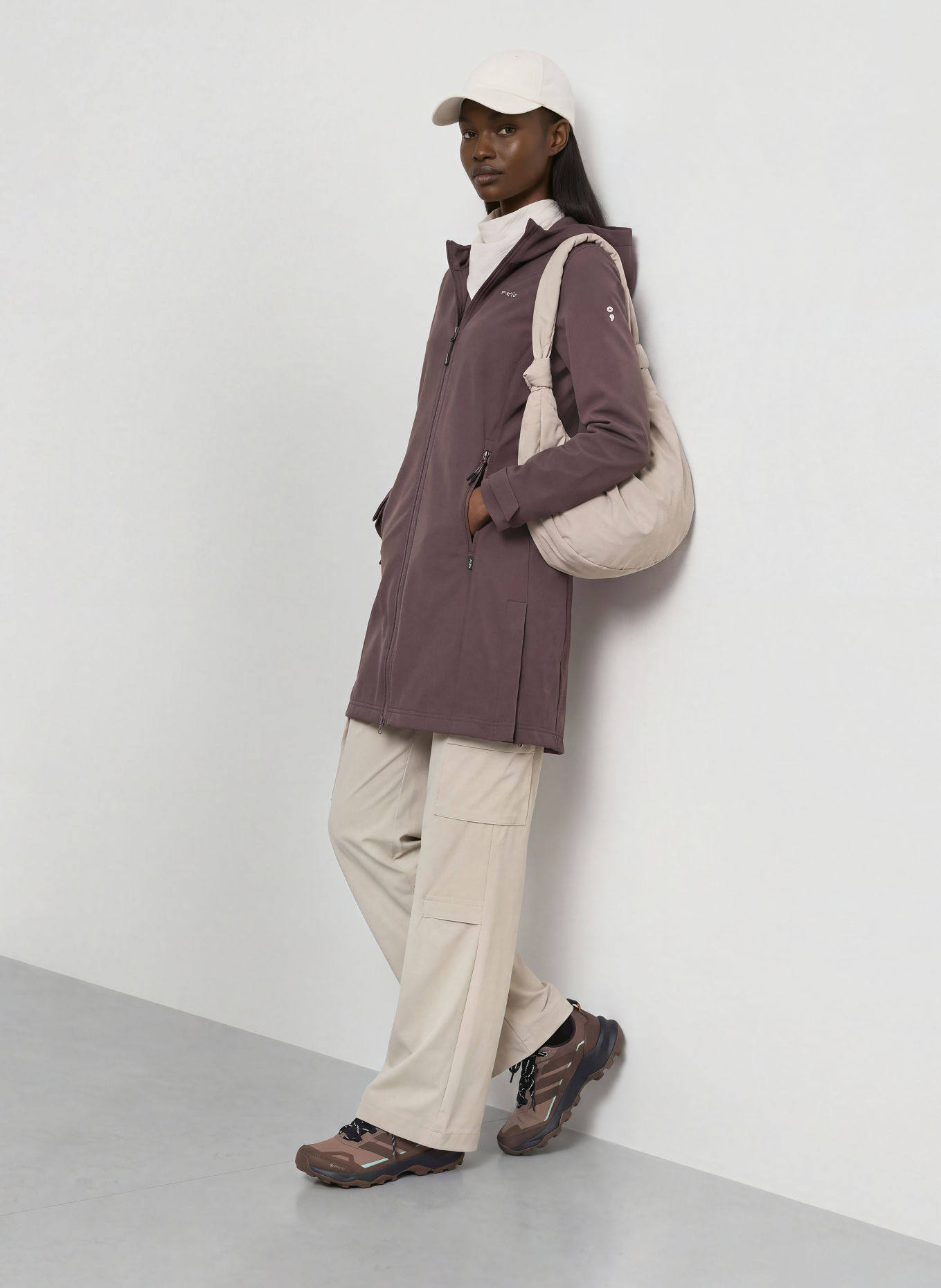 me°ru' Softshell-Mantel BORDEAUX: DUNKELBRAUN