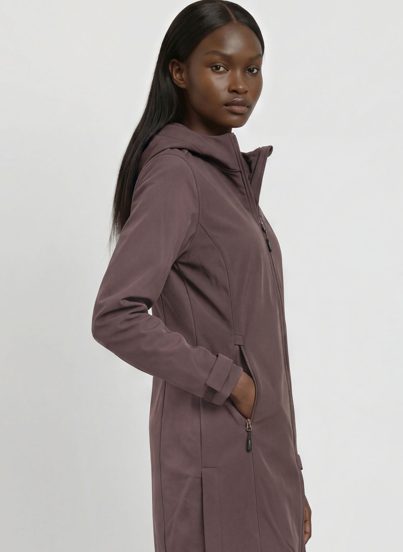 me°ru' Softshell-Mantel BORDEAUX: DUNKELBRAUN