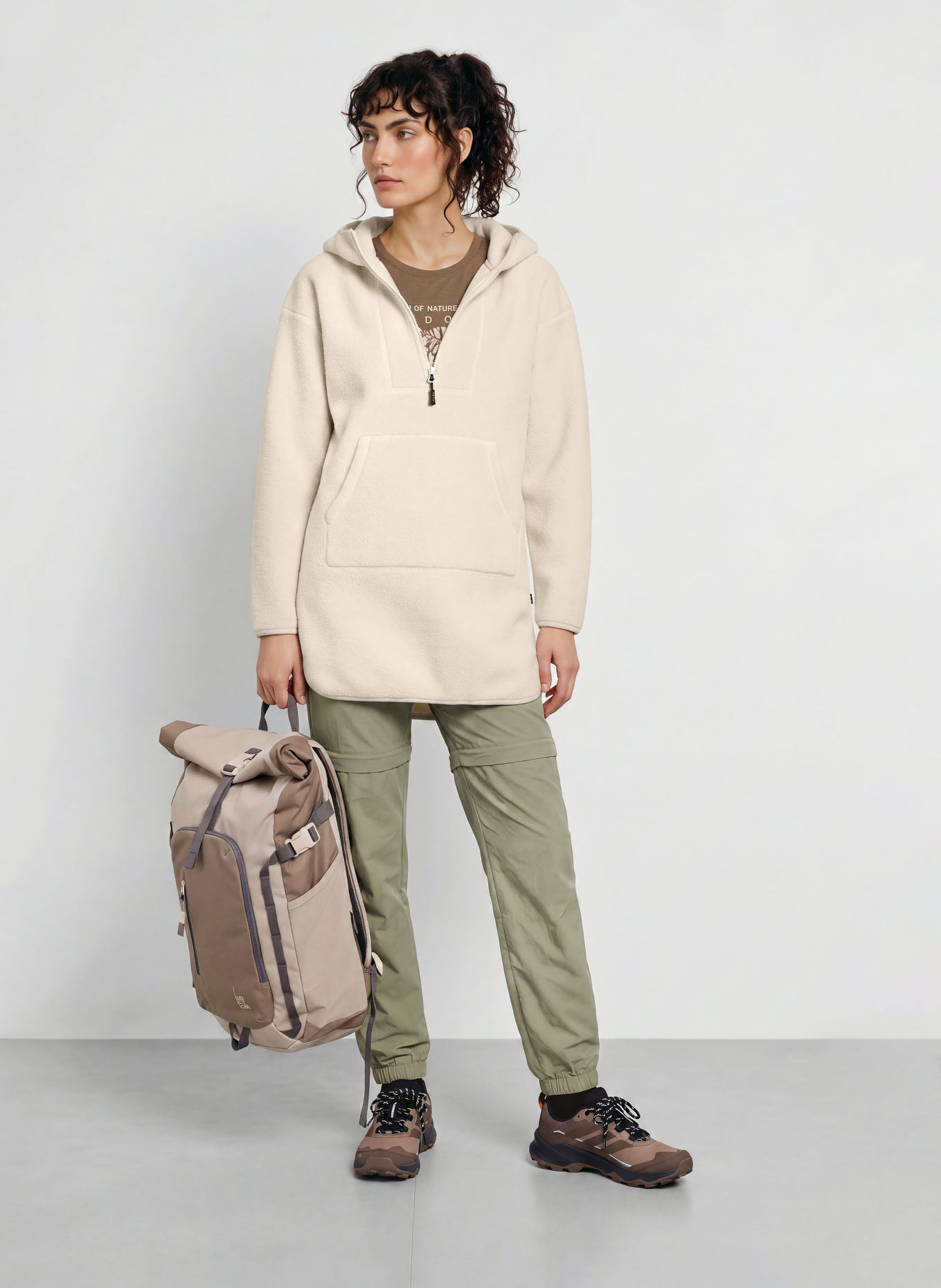 me°ru' QUIMPER Fleece hoodie: ECRU