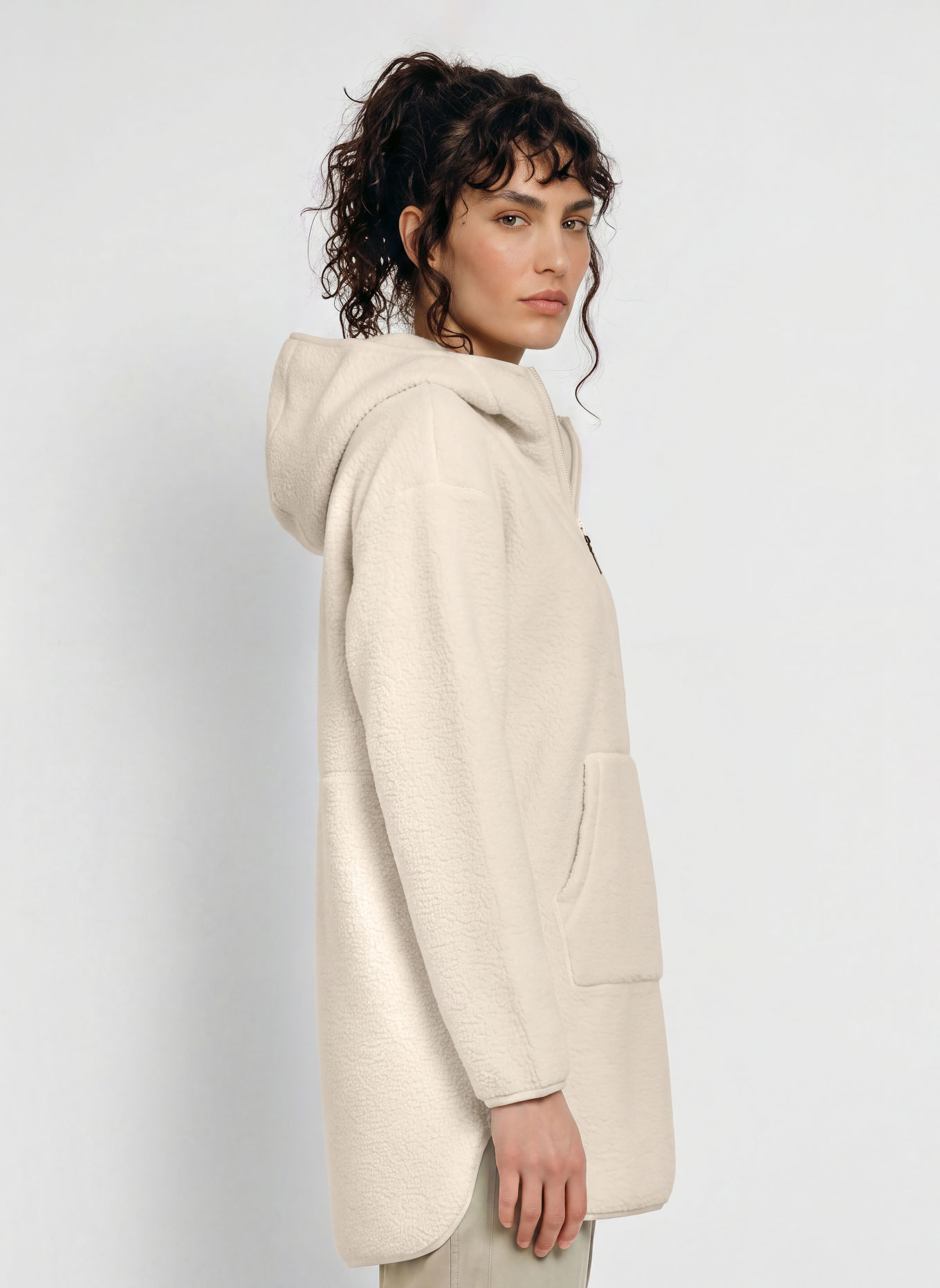 me°ru' QUIMPER Fleece hoodie: ECRU