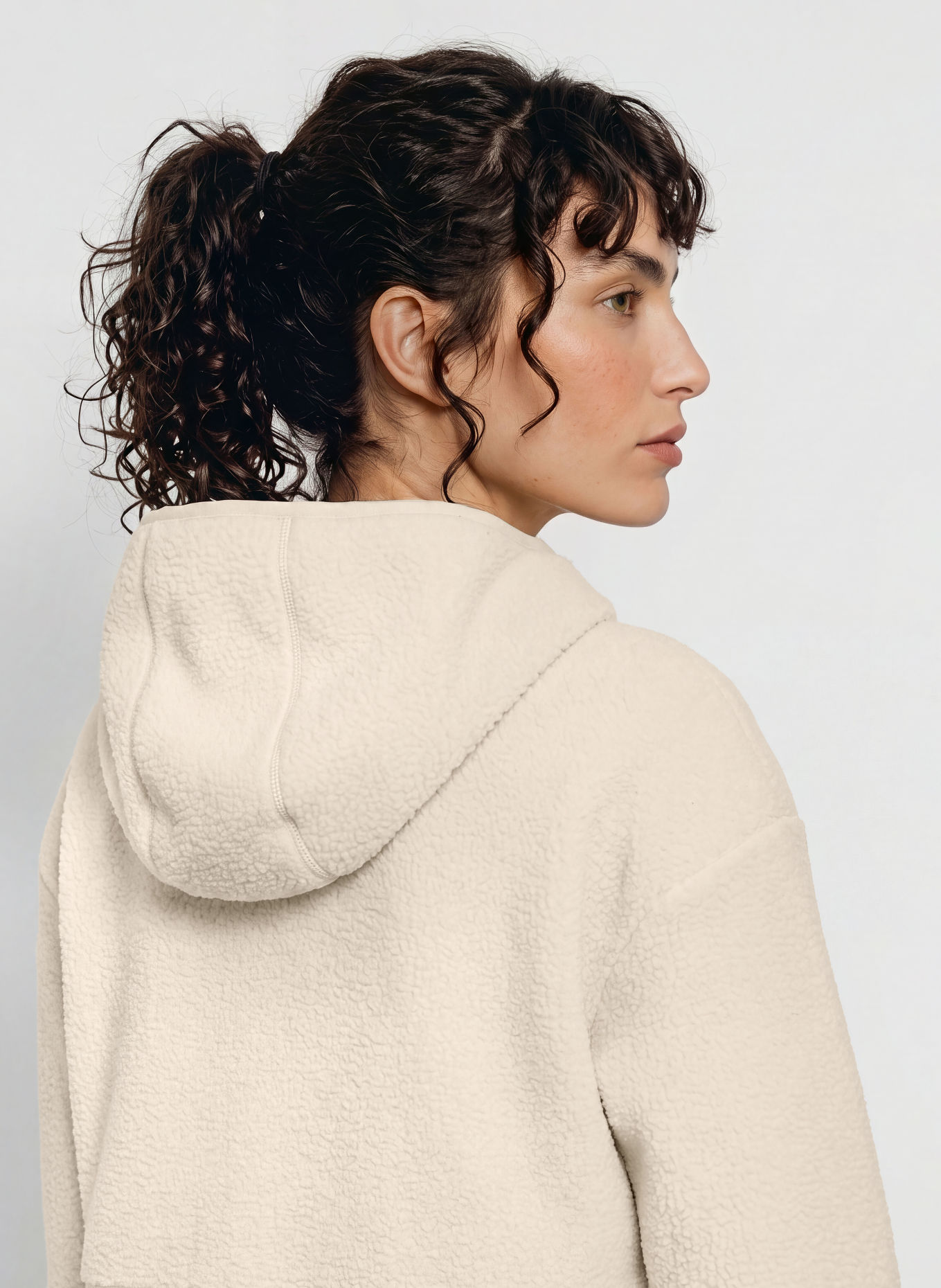 me°ru' QUIMPER Fleece hoodie: ECRU