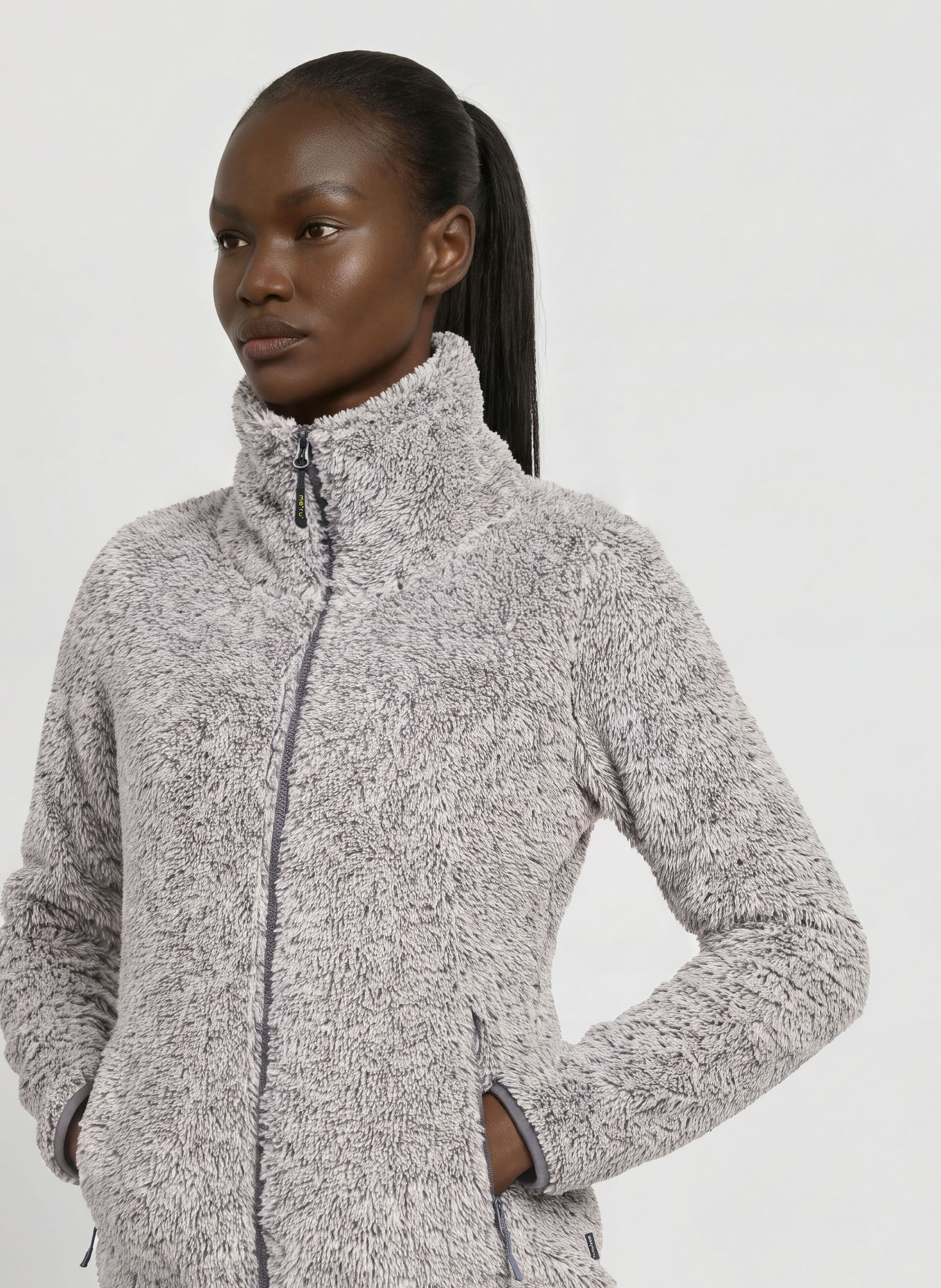 me°ru' Fleecejacke NARBONNE: SCHWARZ / WEISS