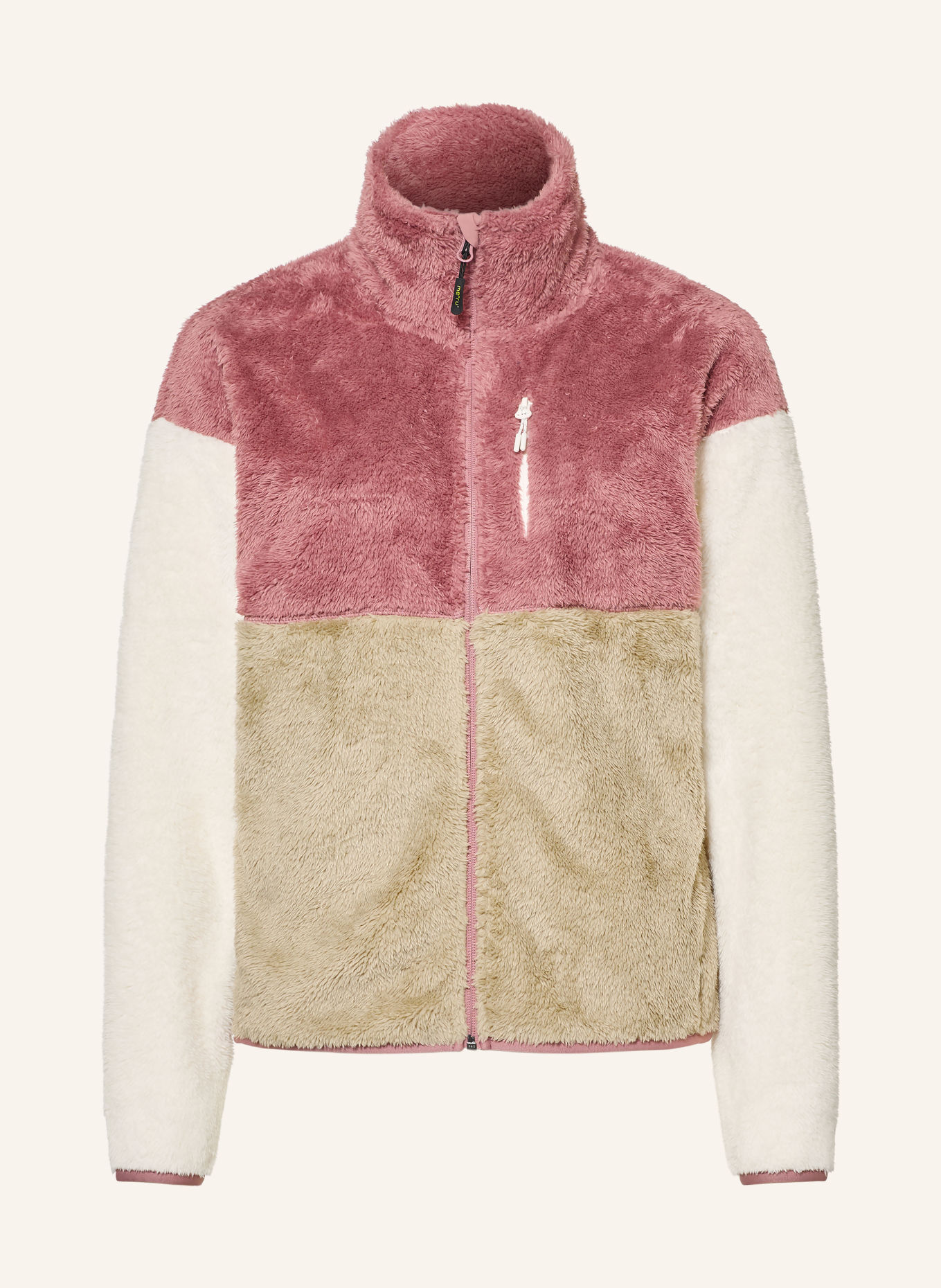 me°ru' Fleecejacke NUNAVUT: BEIGE / ALTROSA / WEISS