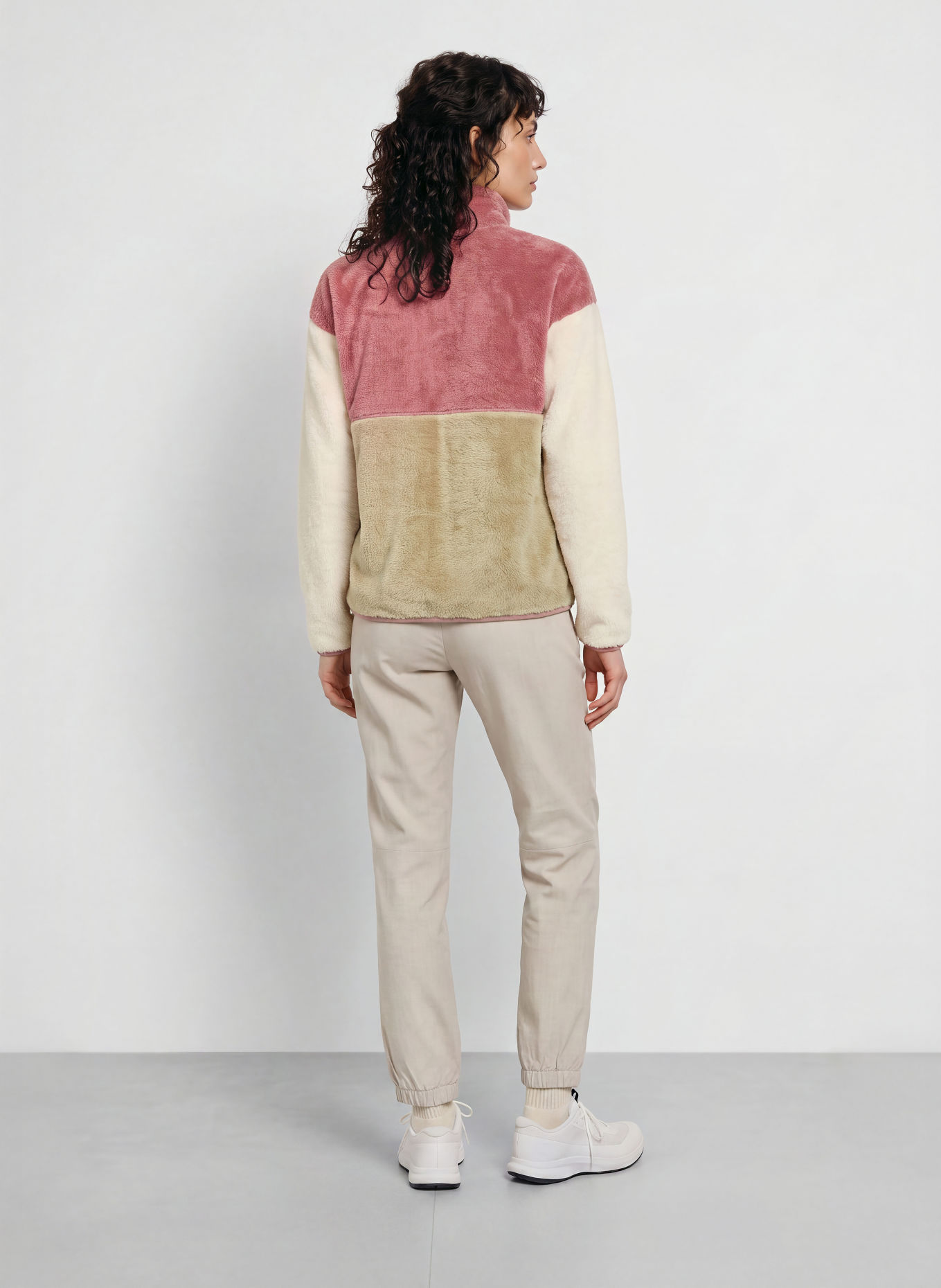 me°ru' Fleecejacke NUNAVUT: BEIGE / ALTROSA / WEISS