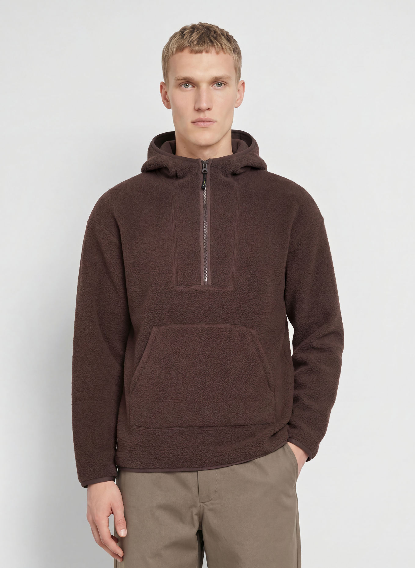 me°ru' Hoodie QUIMPER i teddypäls: MÖRKBRUN