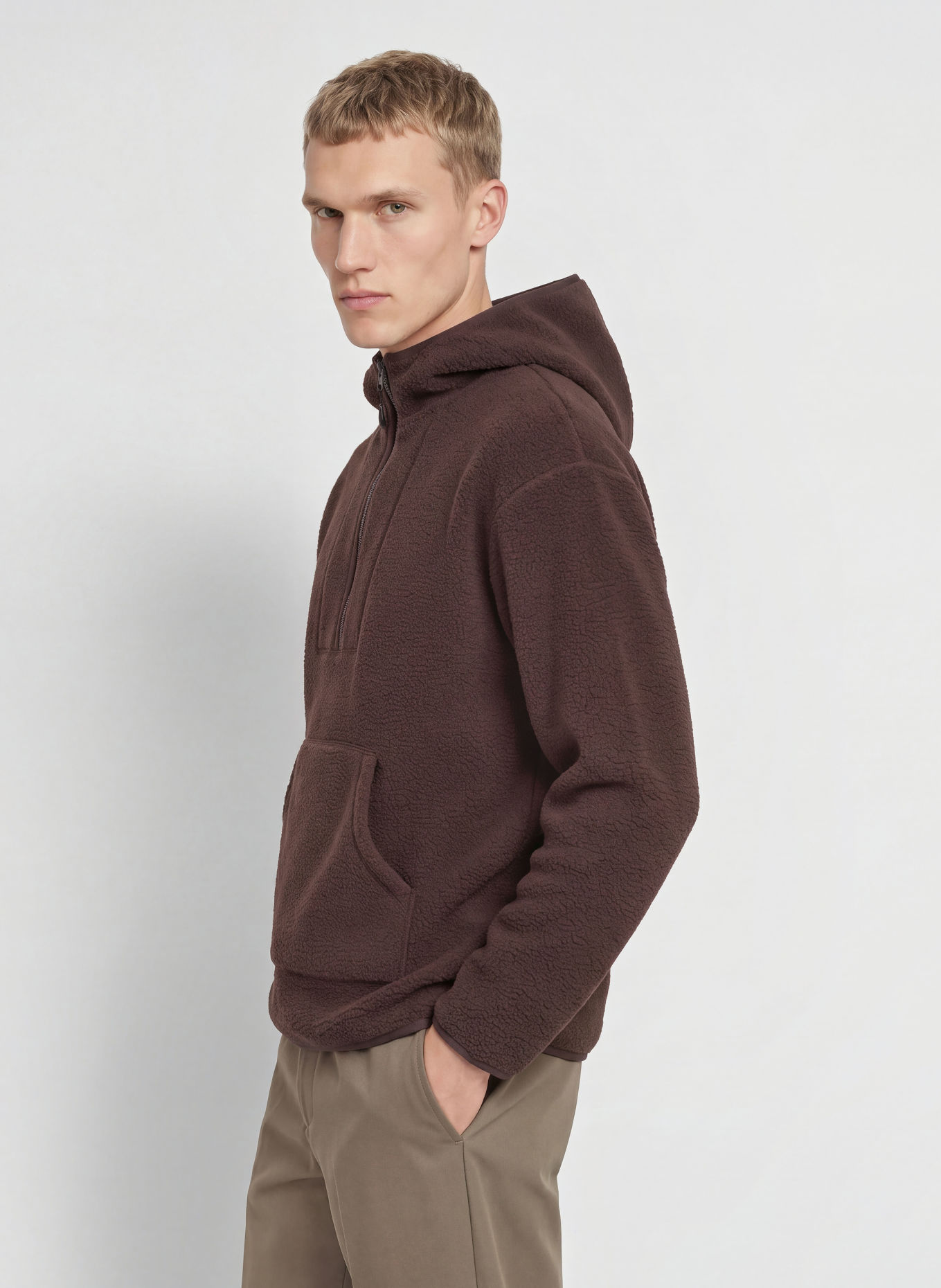 me°ru' Hoodie QUIMPER i teddypäls: MÖRKBRUN
