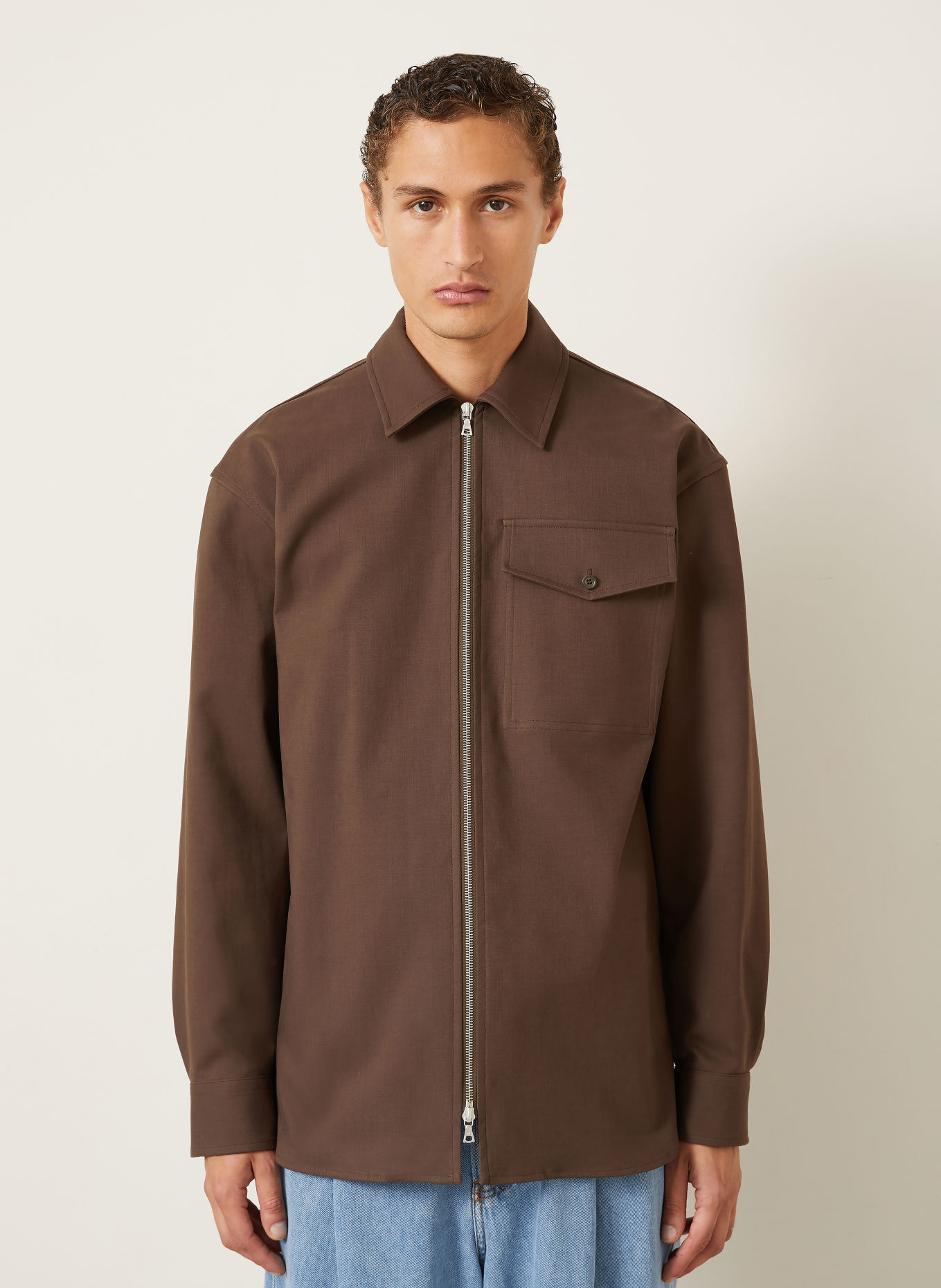 DRIES VAN NOTEN Overshirt: DARK BROWN
