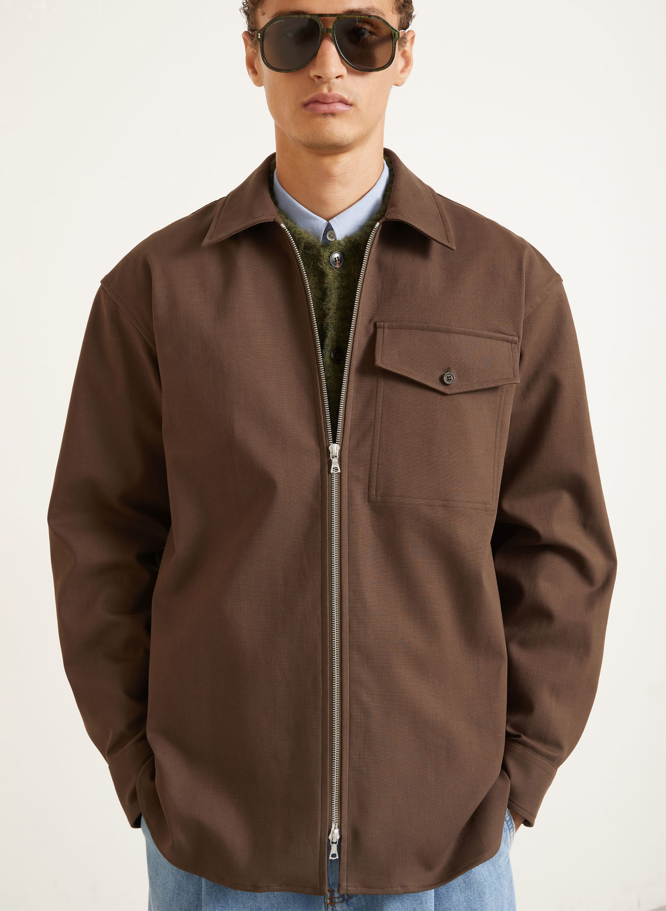 DRIES VAN NOTEN Overshirt: DARK BROWN