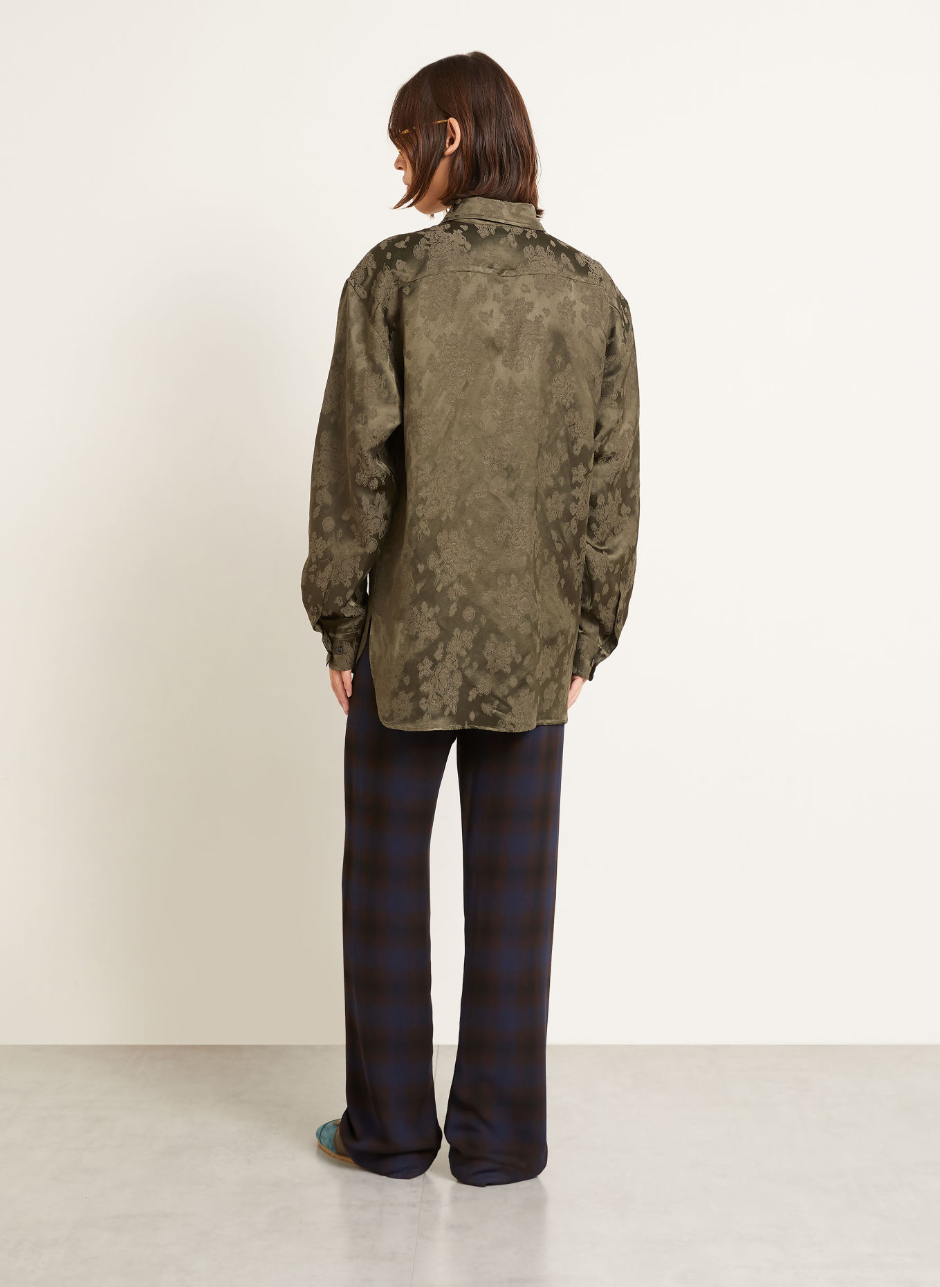 DRIES VAN NOTEN Jacquard-overhemd Comfort Fit: KAKI / OLIJF