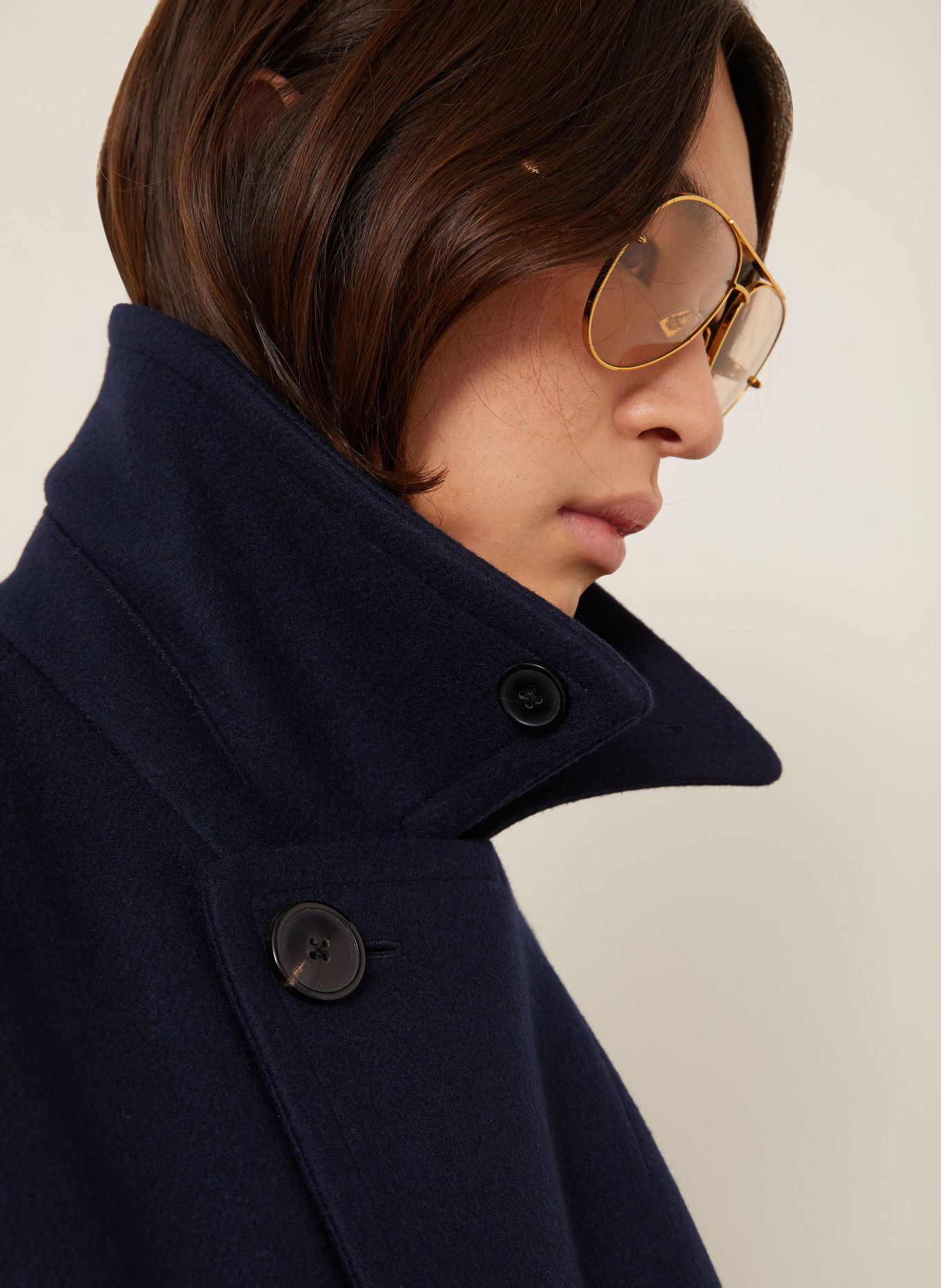 DRIES VAN NOTEN Wollen mantel: DONKERBLAUW