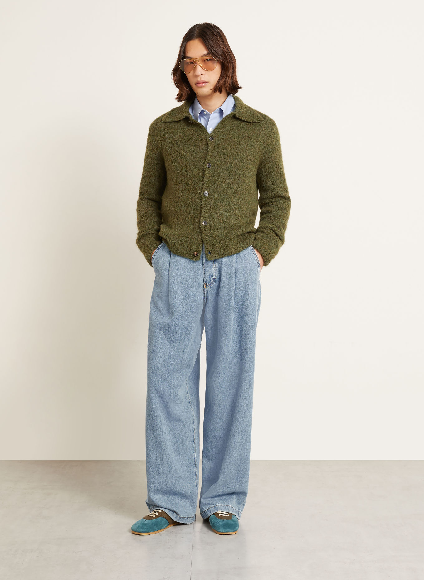 DRIES VAN NOTEN Wide Leg Jeans Regular Fit: 514 LIGHT BLUE