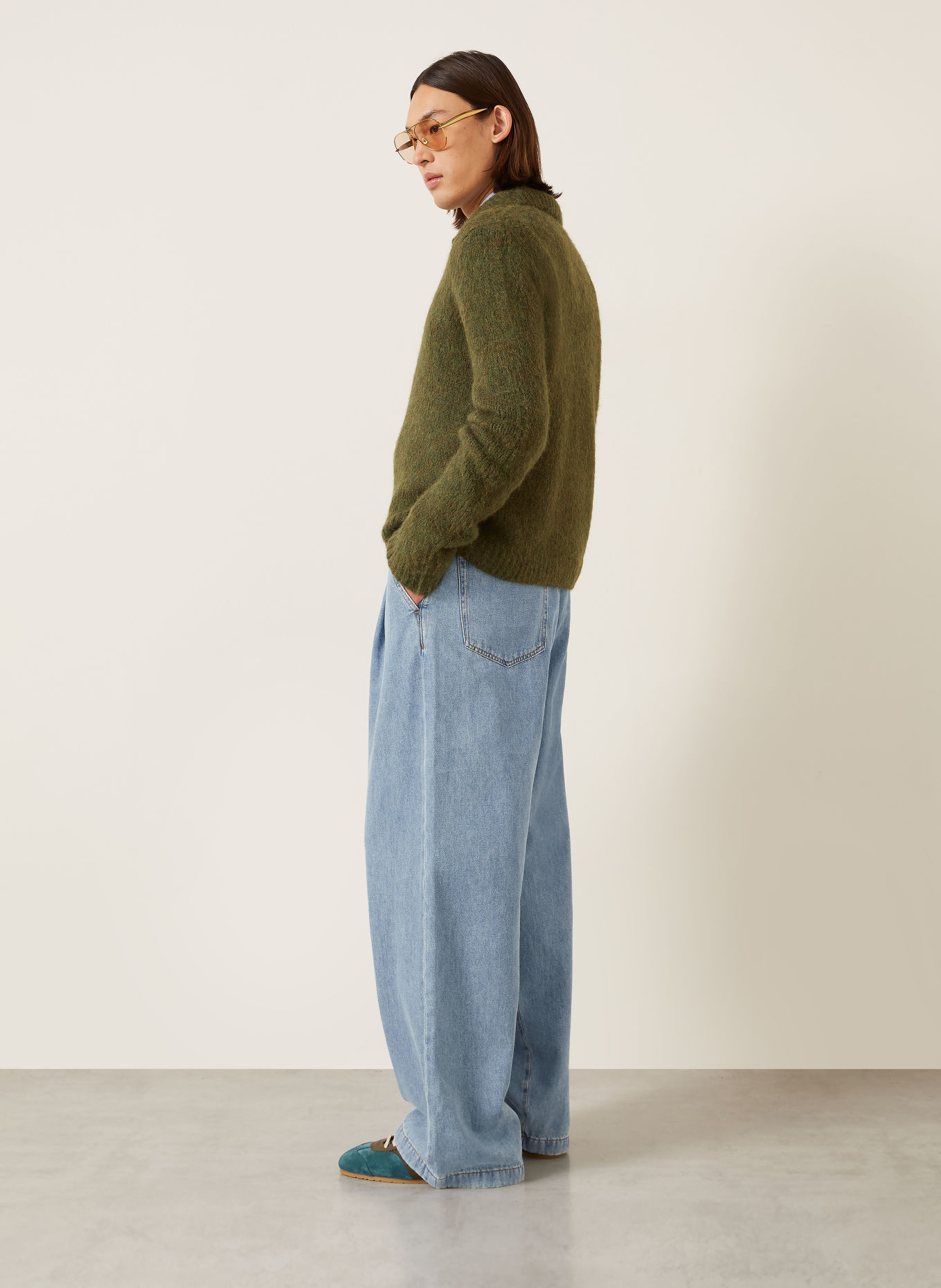 DRIES VAN NOTEN Wide Leg Jeans Regular Fit: 514 LIGHT BLUE