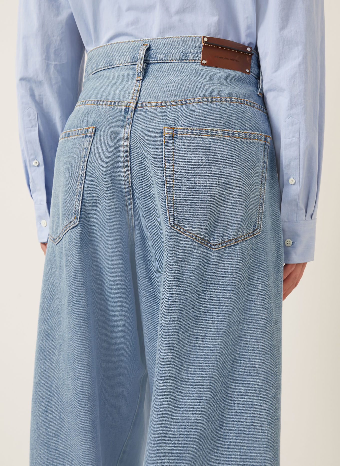DRIES VAN NOTEN Wide Leg Jeans Regular Fit: 514 LIGHT BLUE