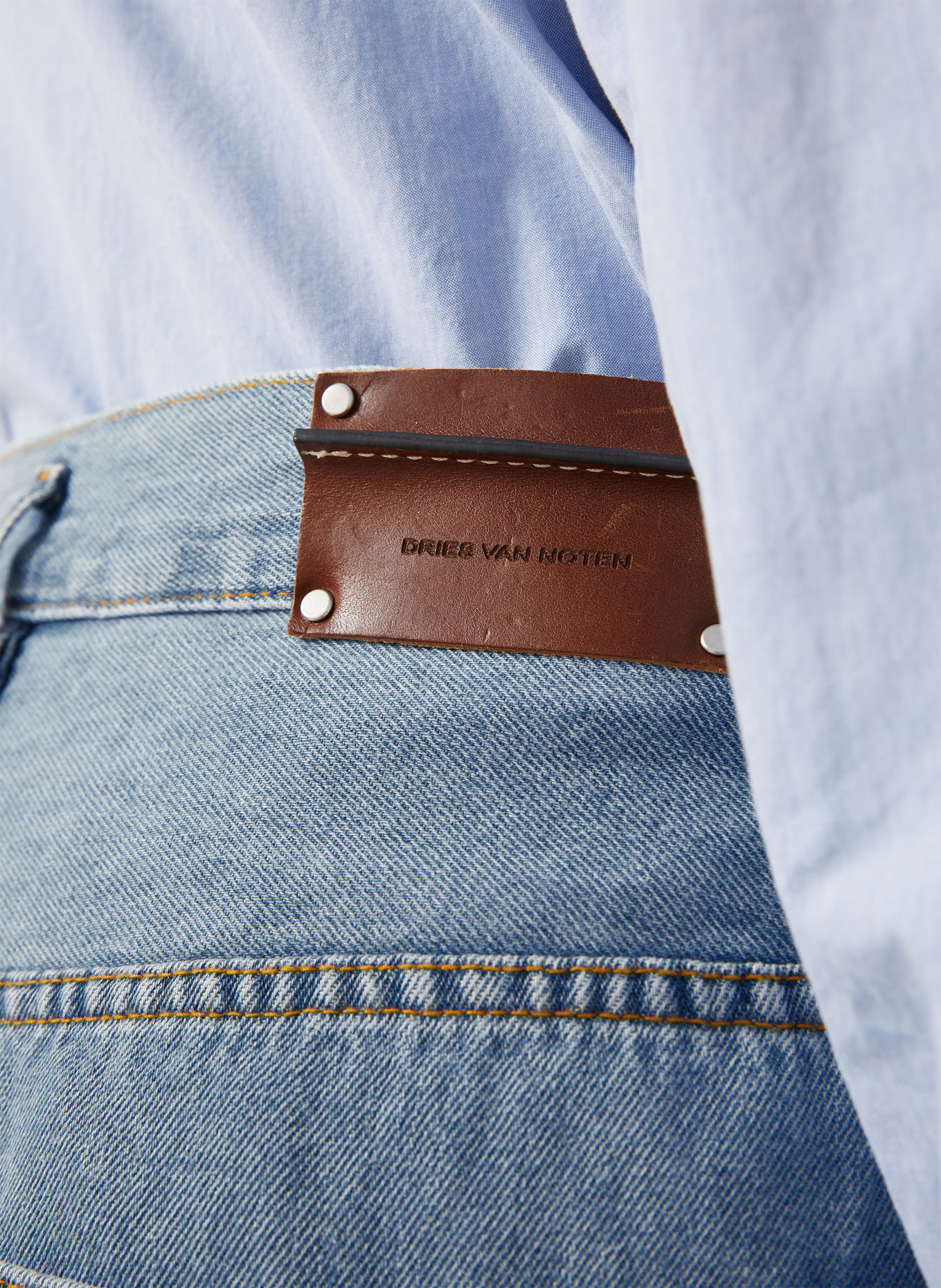 DRIES VAN NOTEN Wide Leg Jeans Regular Fit: 514 LIGHT BLUE