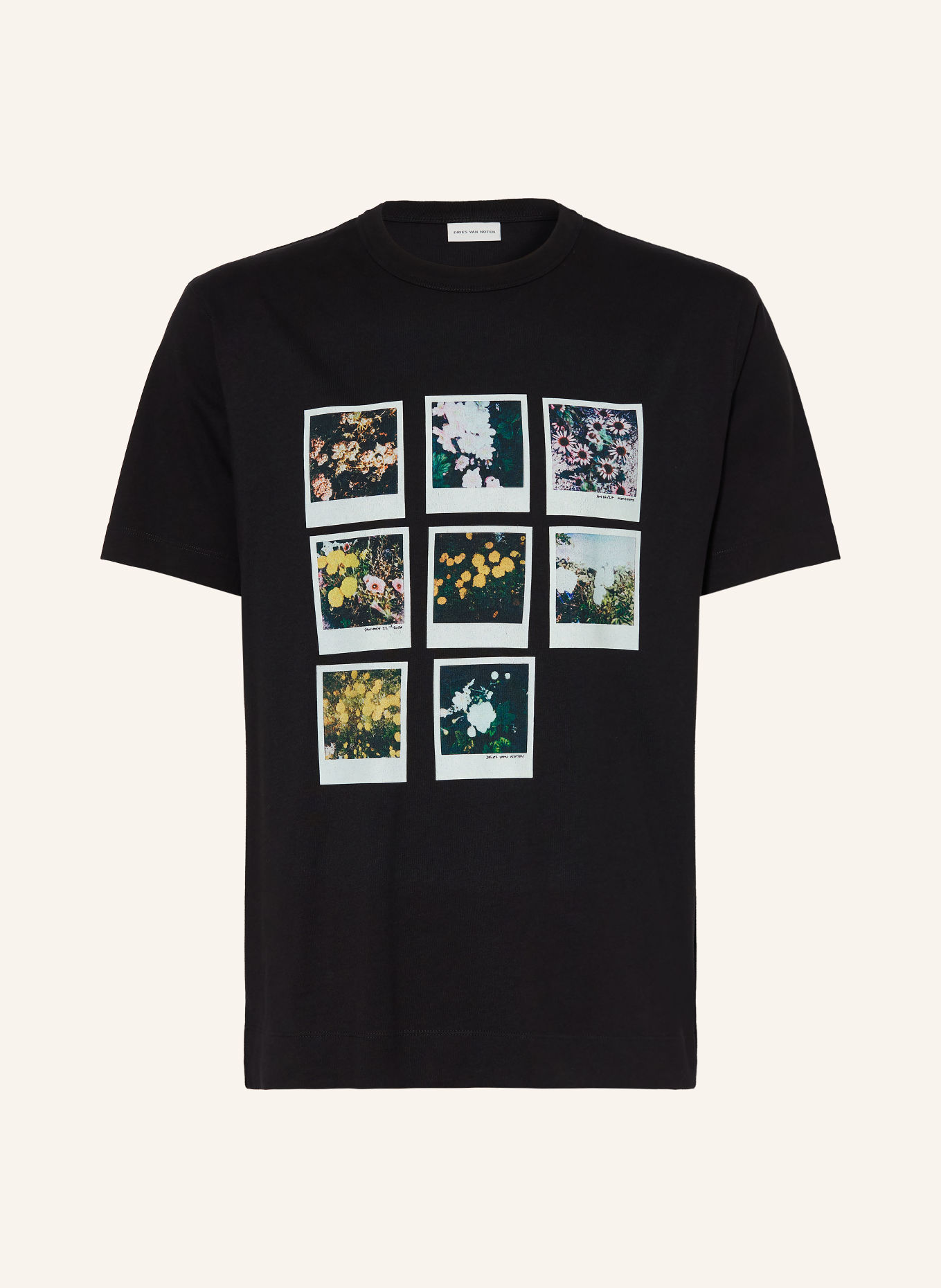 DRIES VAN NOTEN Tričko: ČERNÁ / ŽLUTÁ / ZELENÁ