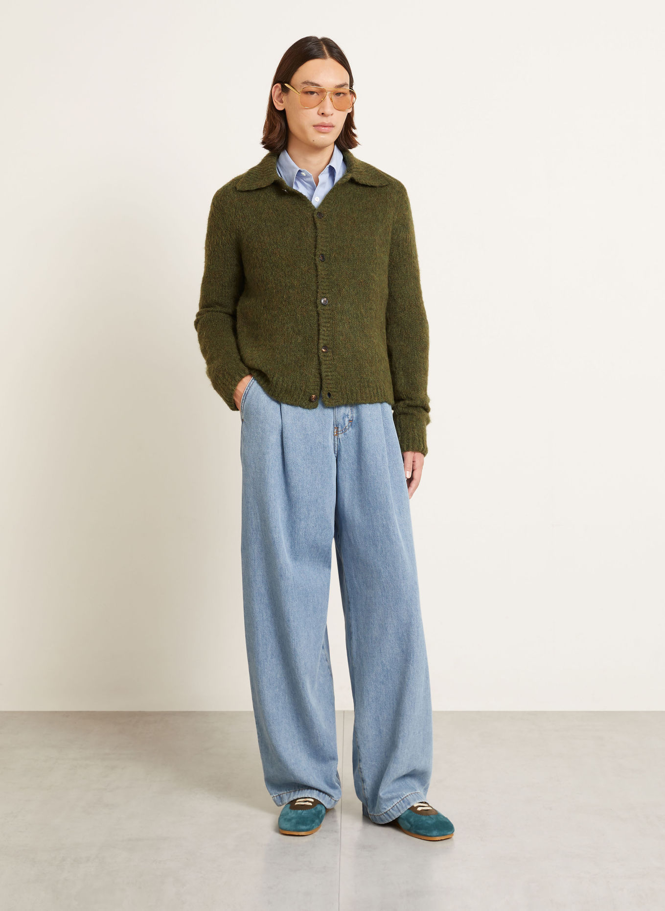 DRIES VAN NOTEN Kardigan: ZIELONY
