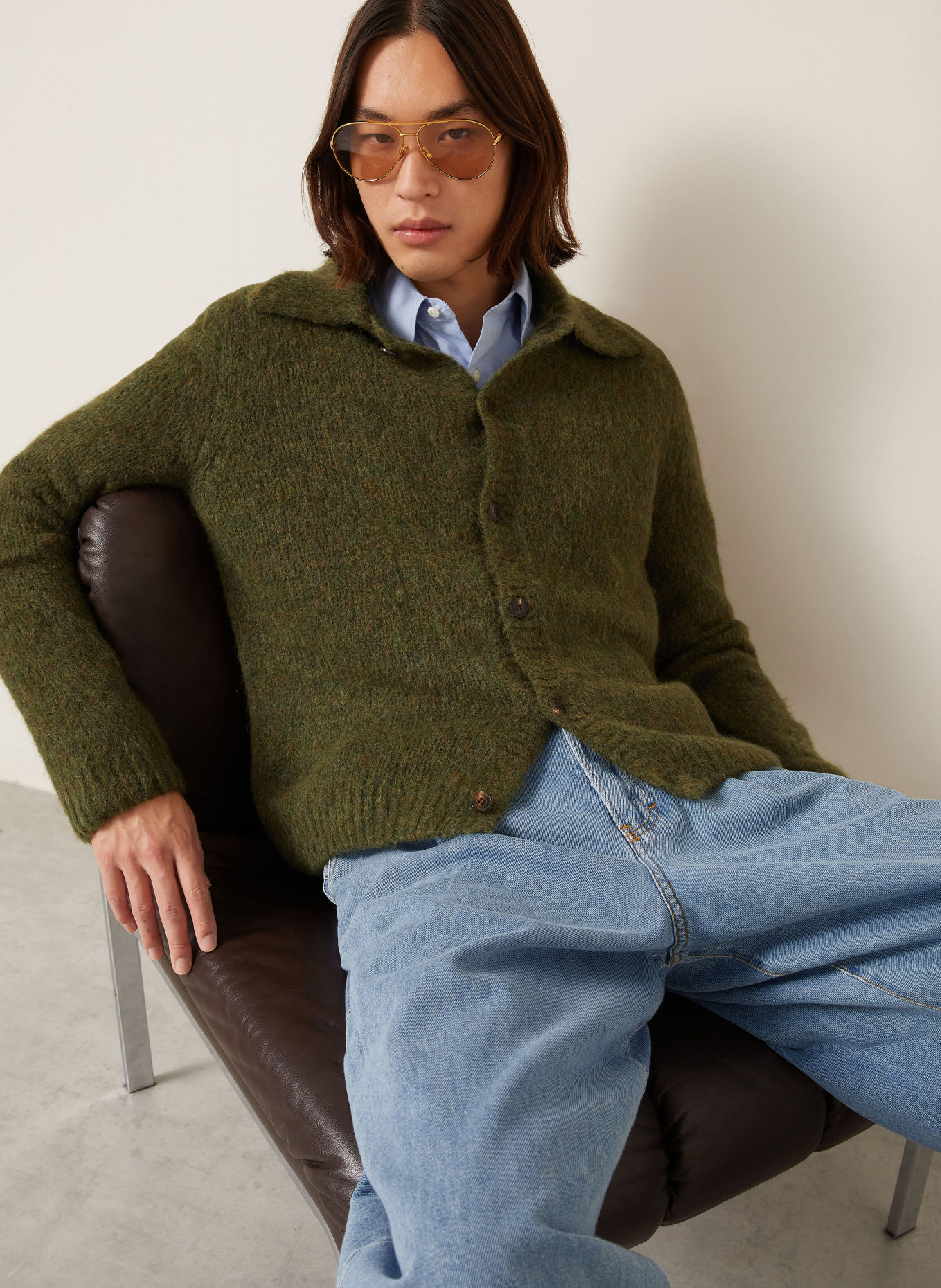 DRIES VAN NOTEN Kardigan: ZIELONY