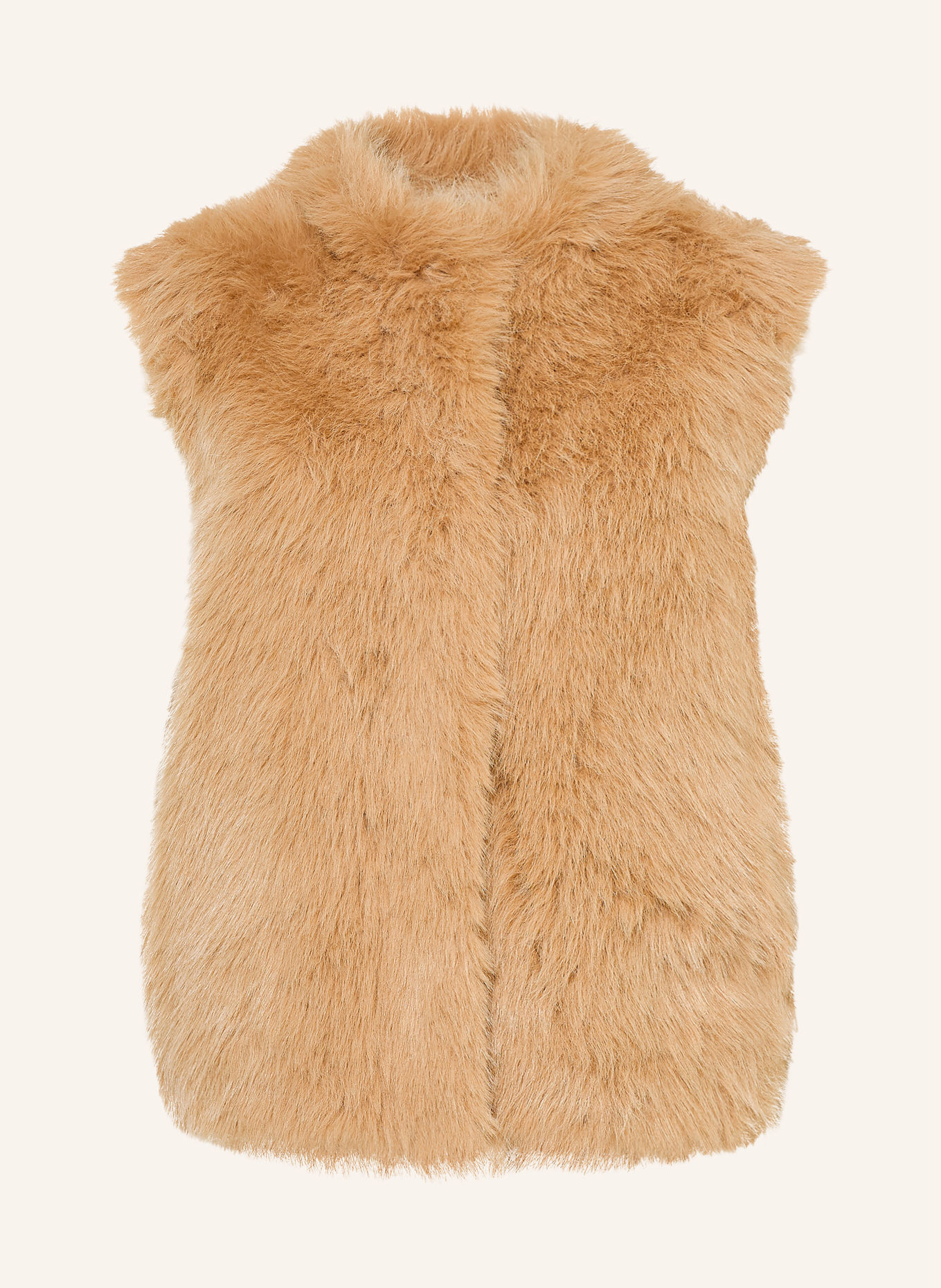 MRS & HUGS Bodywarmer van kunstbont: CAMEL