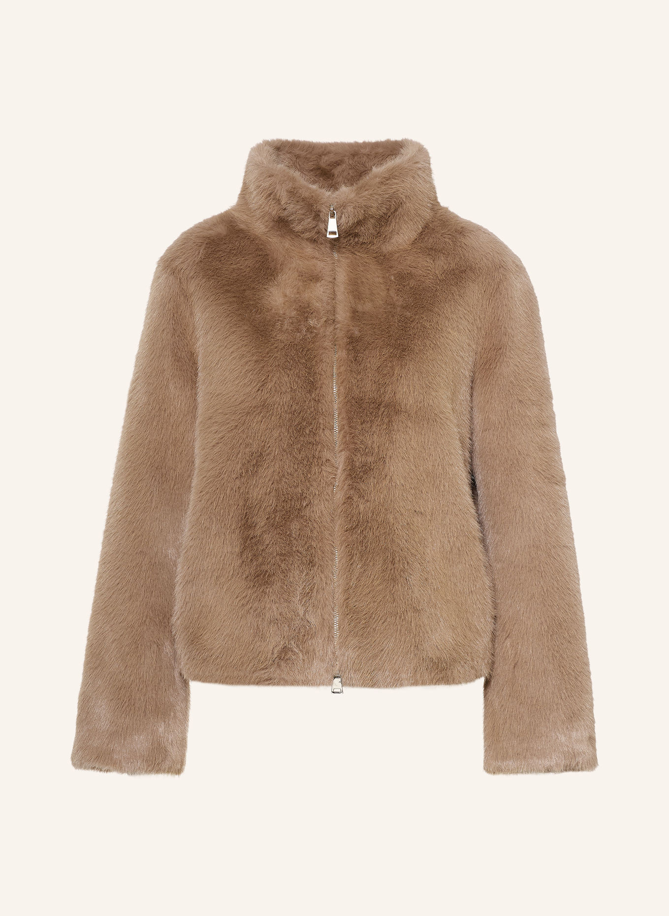 MRS & HUGS Faux Fur Jacket: TAUPE