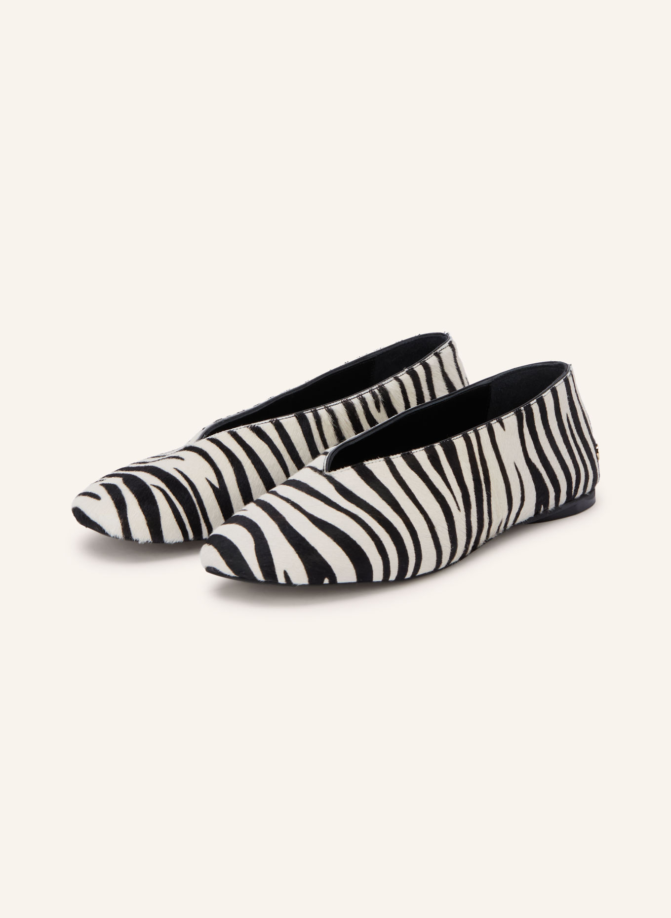 ANINE BING Ballerina's ANA: ZWART / ECRU