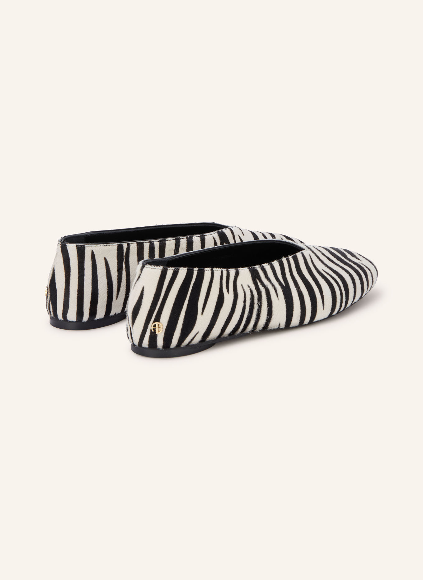 ANINE BING Ballerina's ANA: ZWART / ECRU