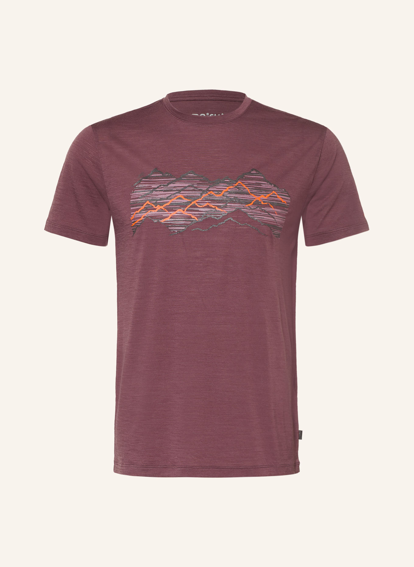 me°ru' Trainingsshirt KRAMFORS met merinowol: DONKERROOD