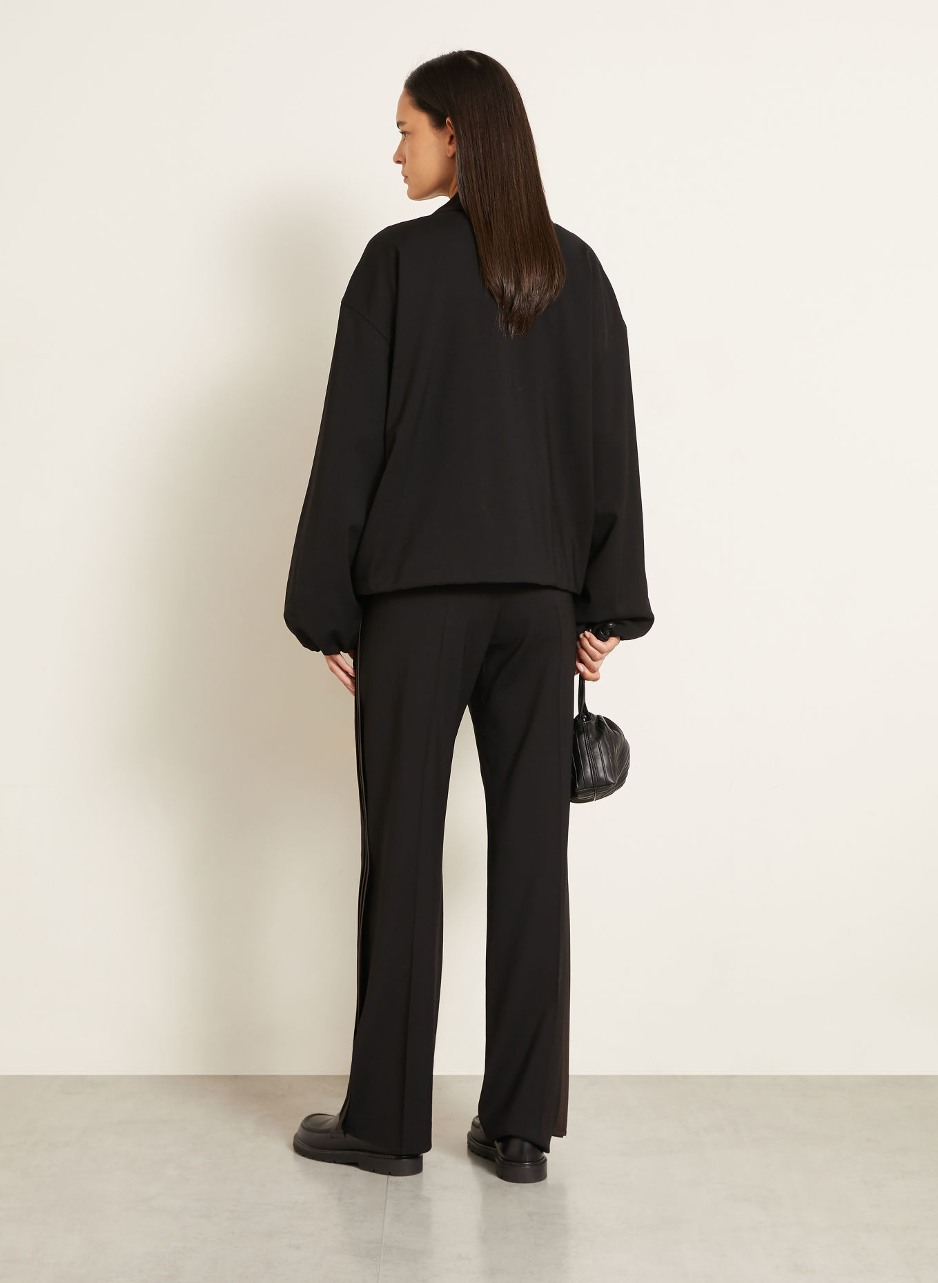 LOEWE Pantaloni cu dungi din galon: NEGRU