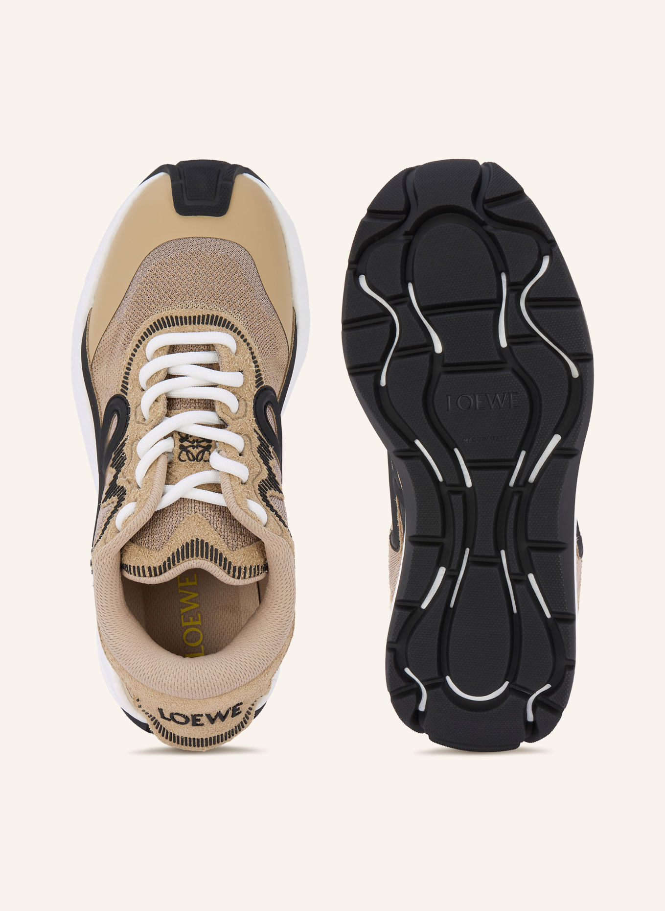LOEWE POGO Sneakers: BEIGE / WHITE / BLACK