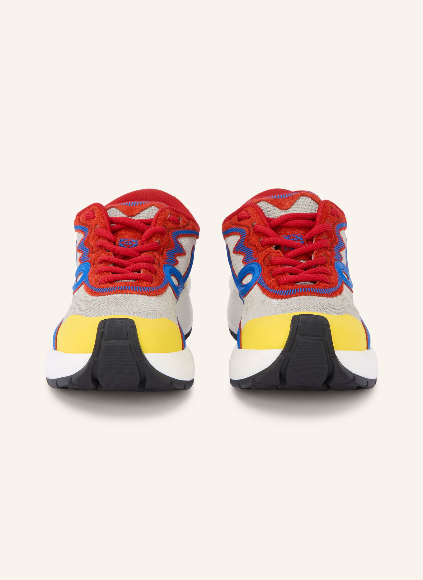 LOEWE POGO Sneakers: LIGHT GRAY / RED / DARK BLUE