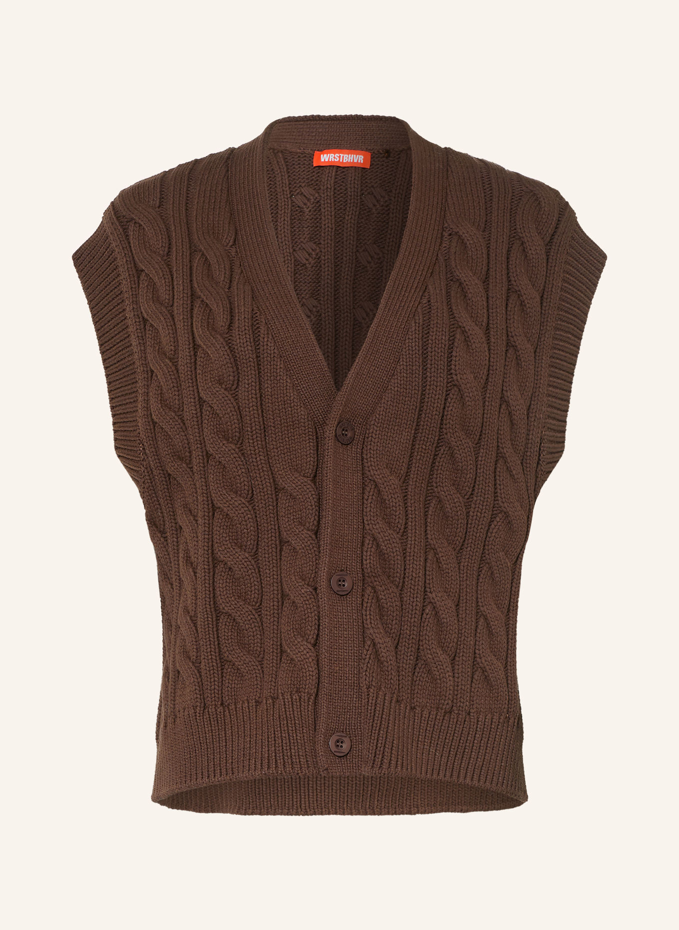 WRSTBHVR IMRAN Knit Vest: DARK BROWN