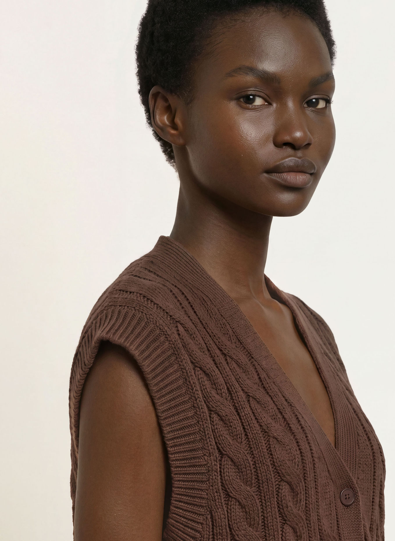 WRSTBHVR IMRAN Knit Vest: DARK BROWN