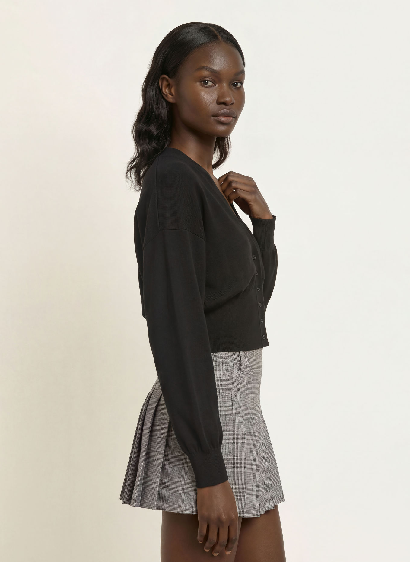 WRSTBHVR LAUREN Cardigan: BLACK
