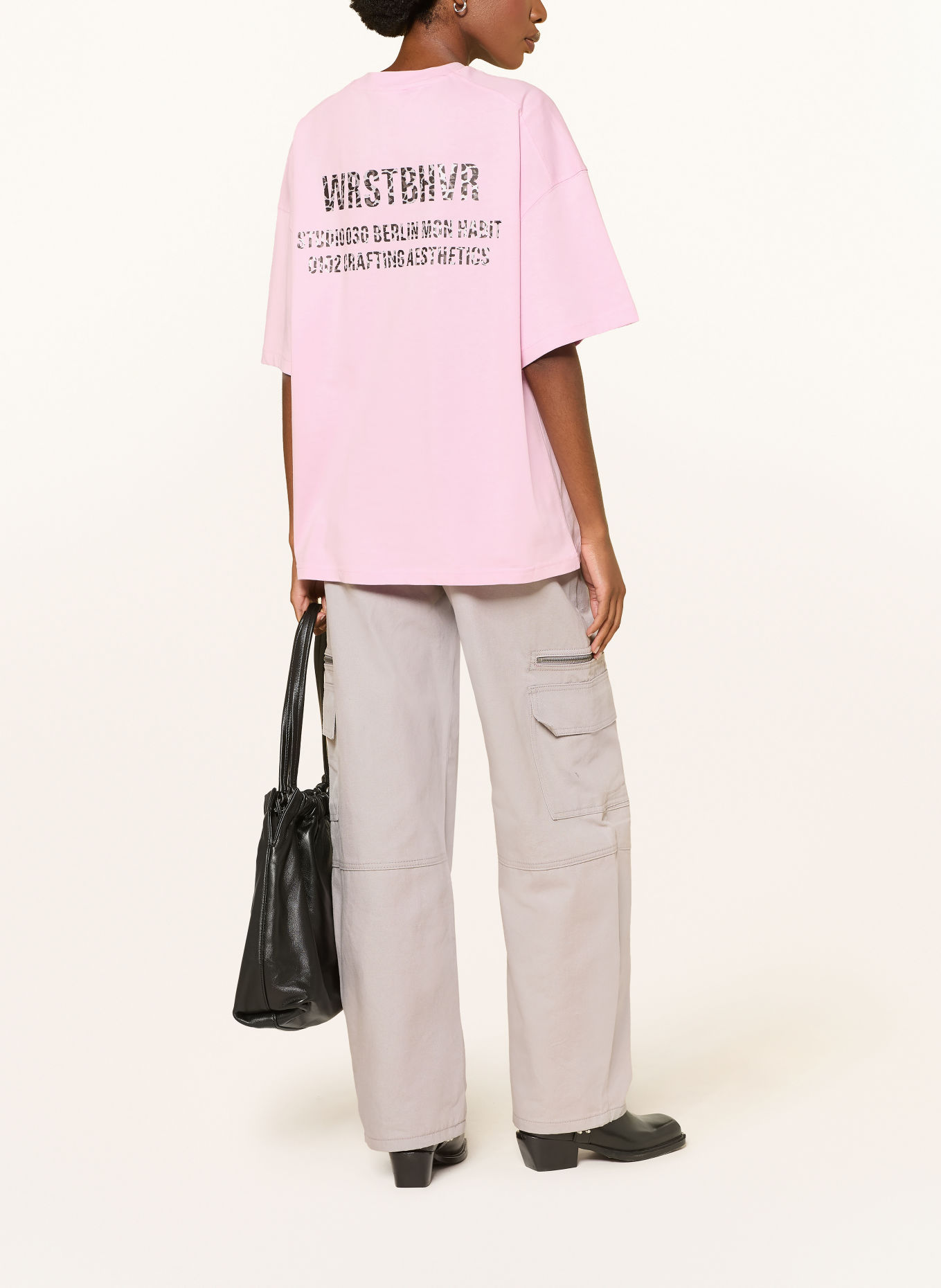 WRSTBHVR T-shirt STUDIO: ROZE / LICHTGRIJS / DONKERGRIJS