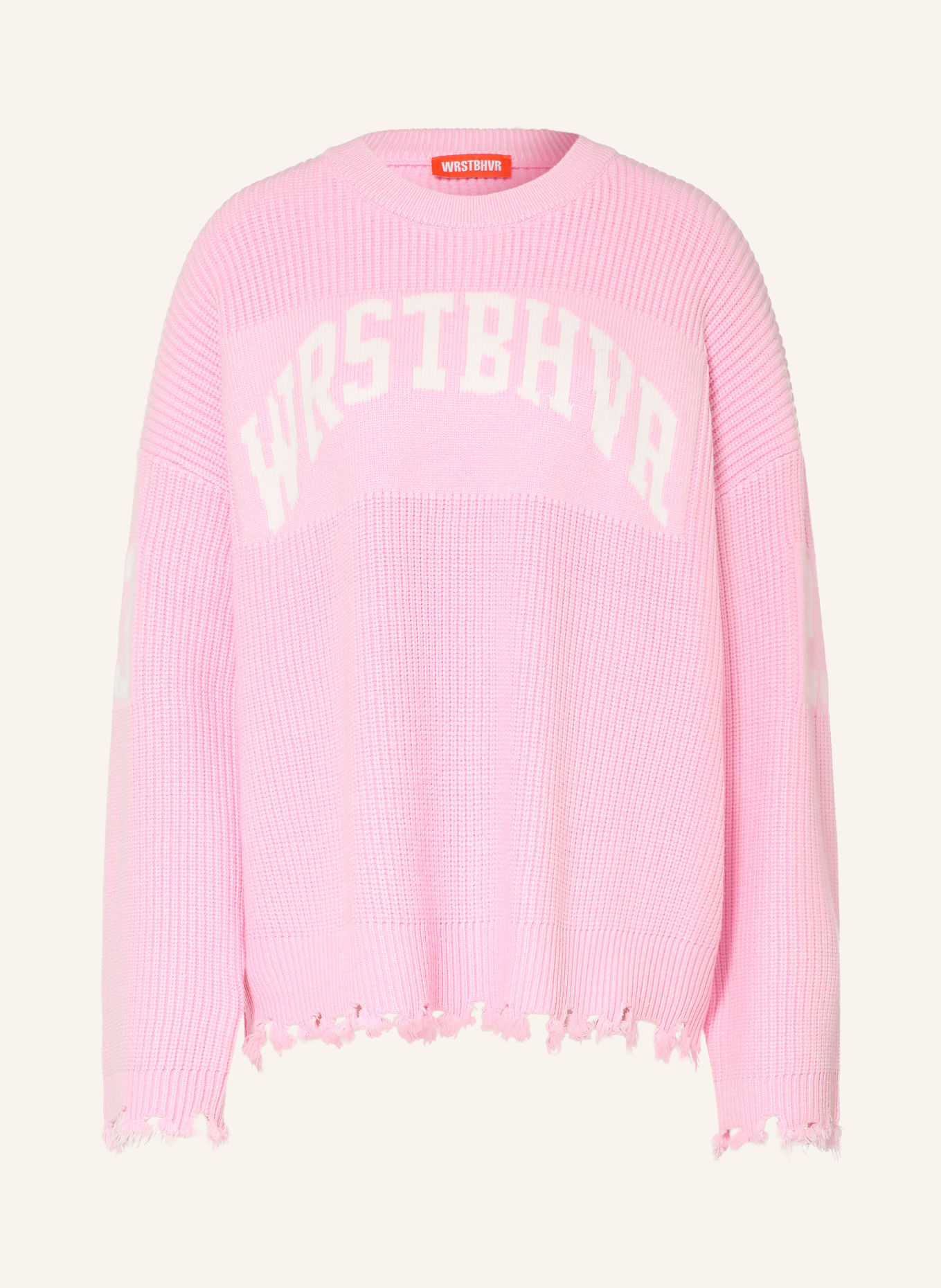 WRSTBHVR TOVE Sweater: PINK / WHITE